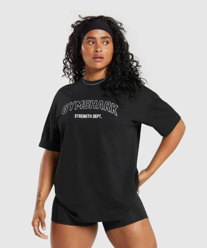Gymshark Strength Department Oversized T-Shirt - Black sold by Gymshark