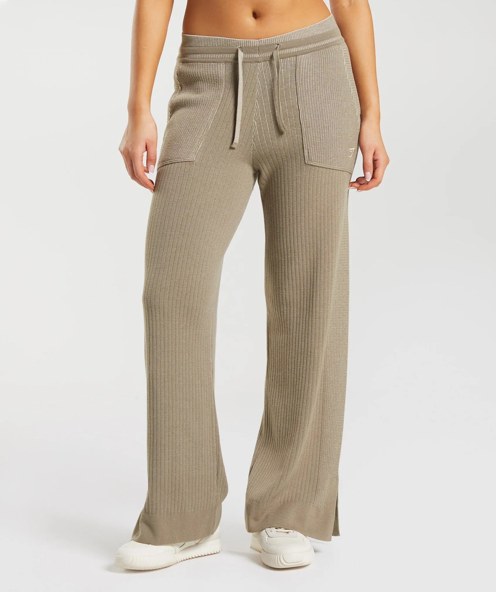 Gymshark Pause Knitwear Pants - Cement Brown/Pebble Grey sold by Gymshark product image thumbnail 2