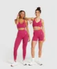 Gymshark Vital Seamless 2.0 V Neck Sports Bra - Vintage Pink/Marl sold by Gymshark
