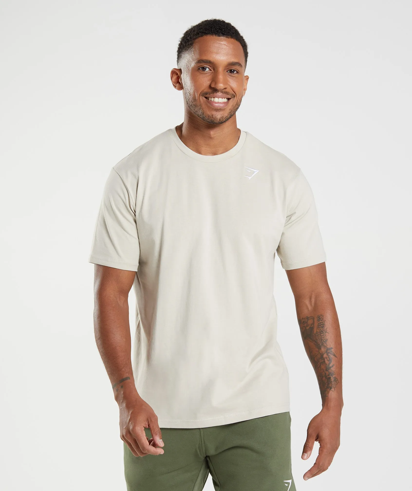 Gymshark Crest T-Shirt - Pebble Grey sold by Gymshark