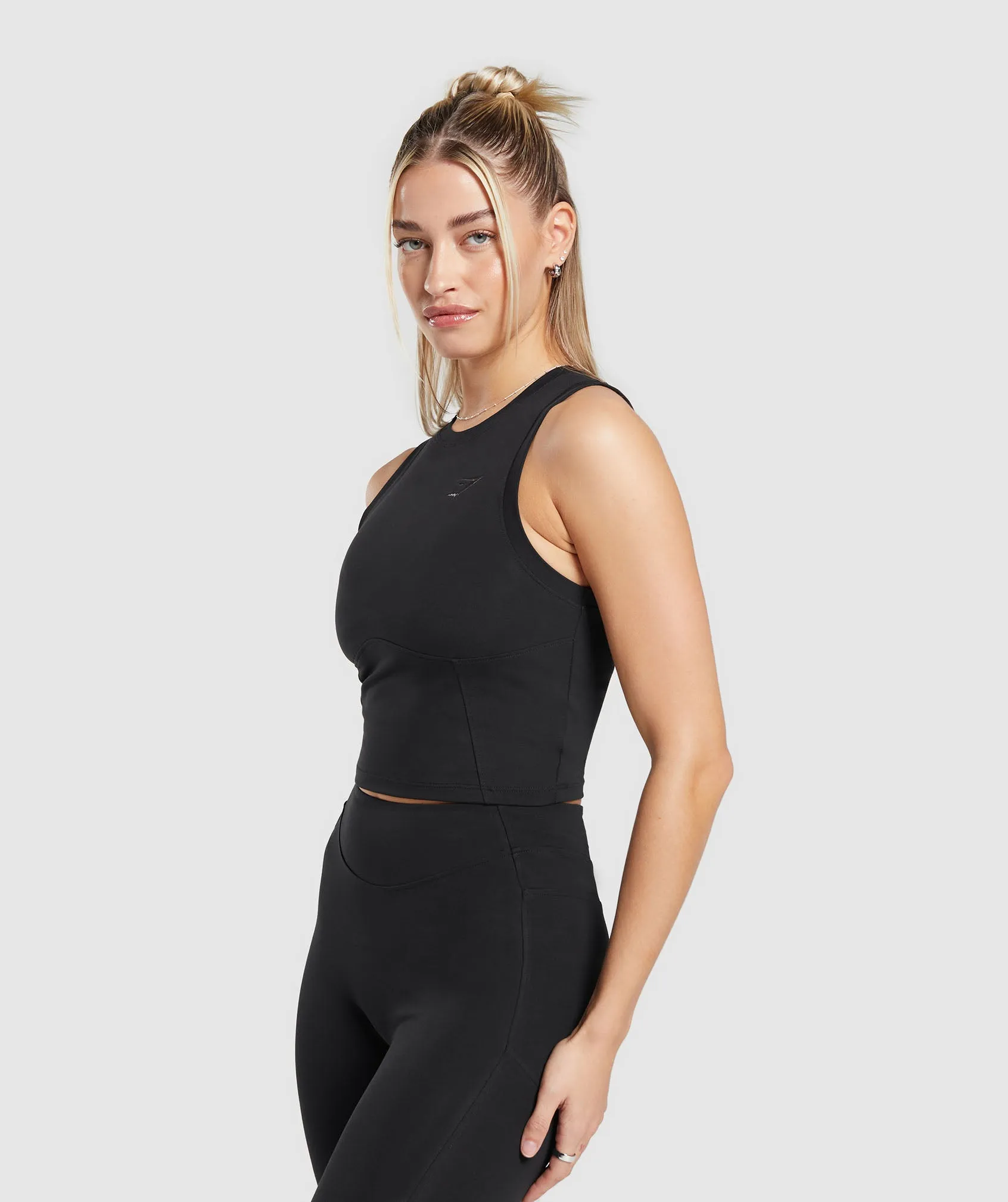 Gymshark Rest Day Cotton Contour Tank - Black sold by Gymshark product image thumbnail 3