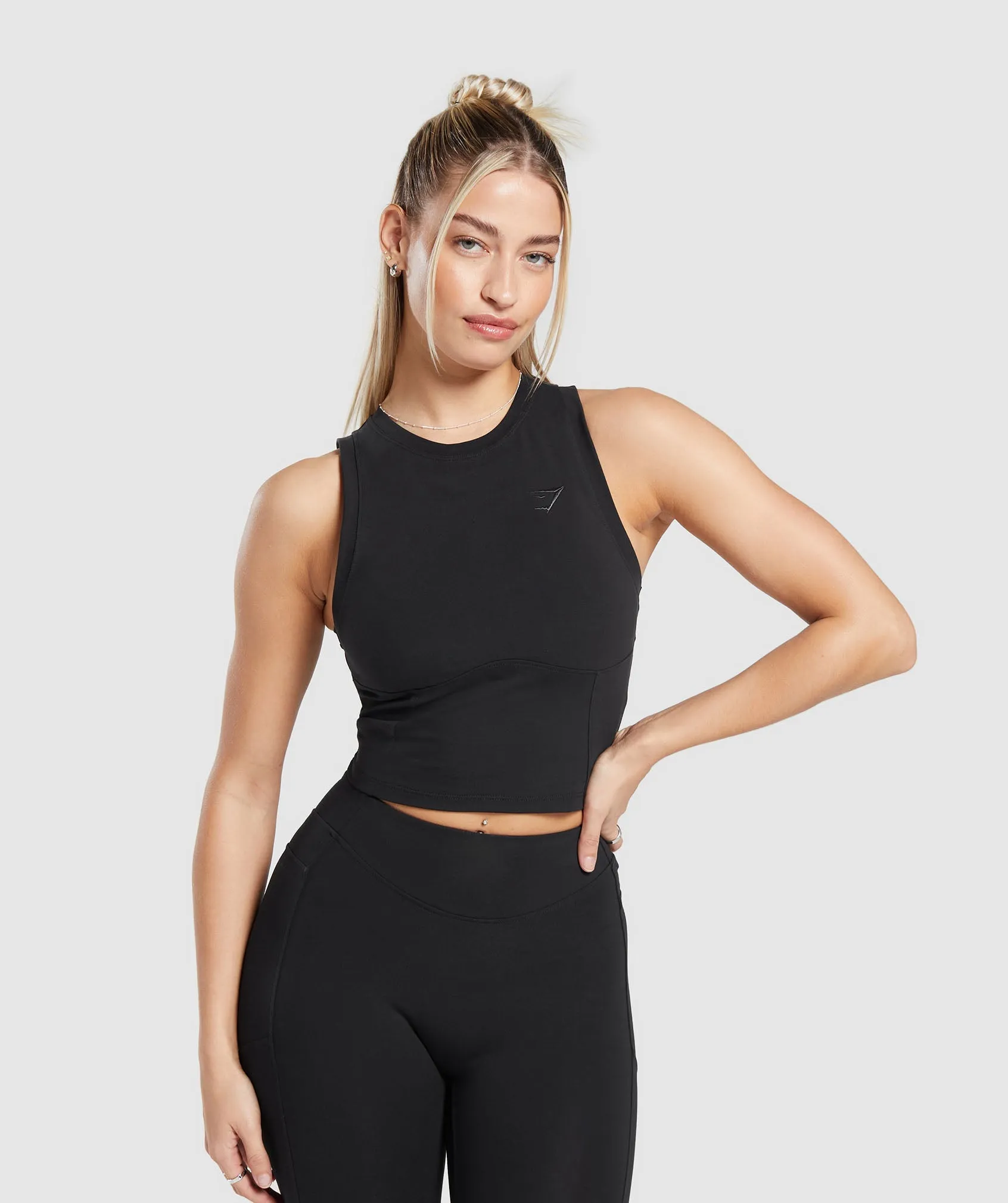 Gymshark Rest Day Cotton Contour Tank - Black sold by Gymshark