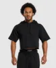 Gymshark Legacy Short Sleeve Crop Hoodie - Black sold by Gymshark