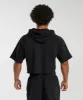 Gymshark Legacy Short Sleeve Crop Hoodie - Black sold by Gymshark