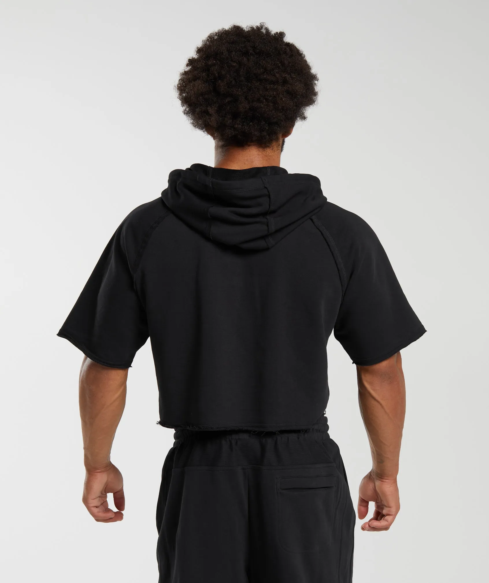 Gymshark Legacy Short Sleeve Crop Hoodie - Black sold by Gymshark product image thumbnail 4