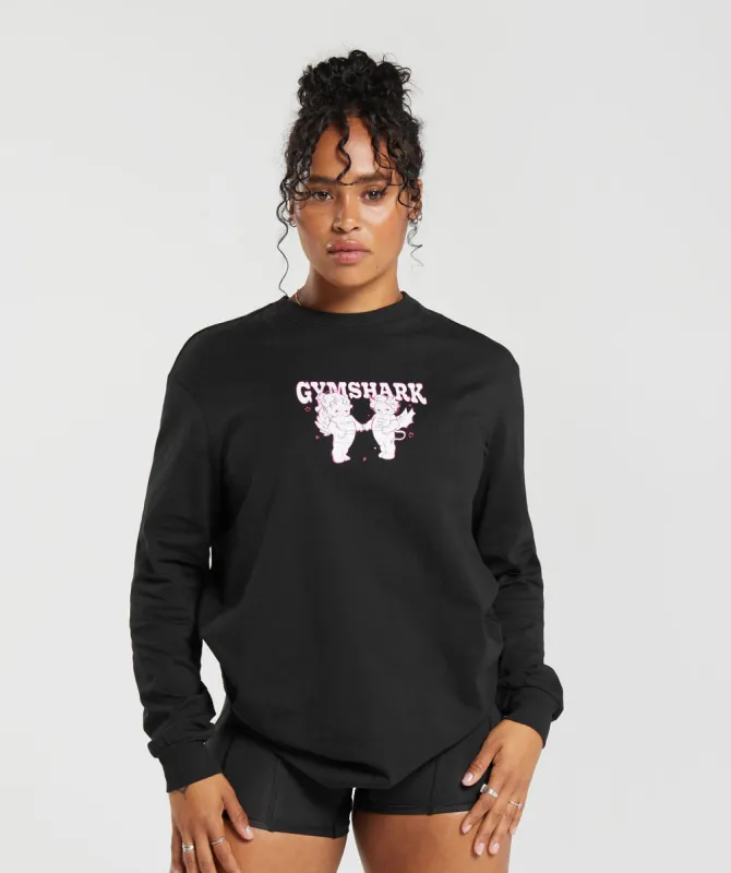 Gymshark Cherub Graphic Long Sleeve Top - Black sold by Gymshark