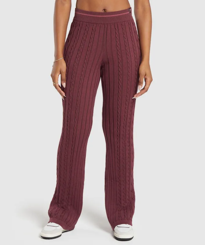 Gymshark Rest Day Cable Knit Pants - Red sold by Gymshark