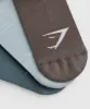 Gymshark Ankle Socks 3pk - Denim Teal/Salt Blue/Camo Brown sold by Gymshark