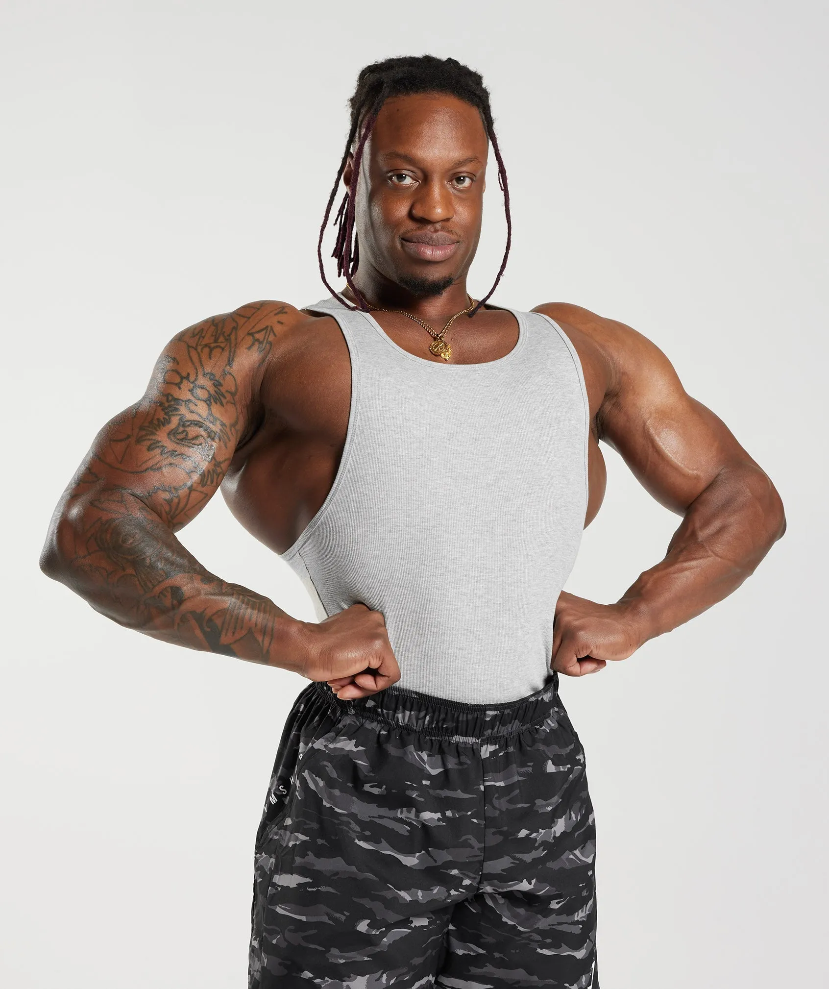 Gymshark Ribbed Tank 1PK - Grey sold by Gymshark