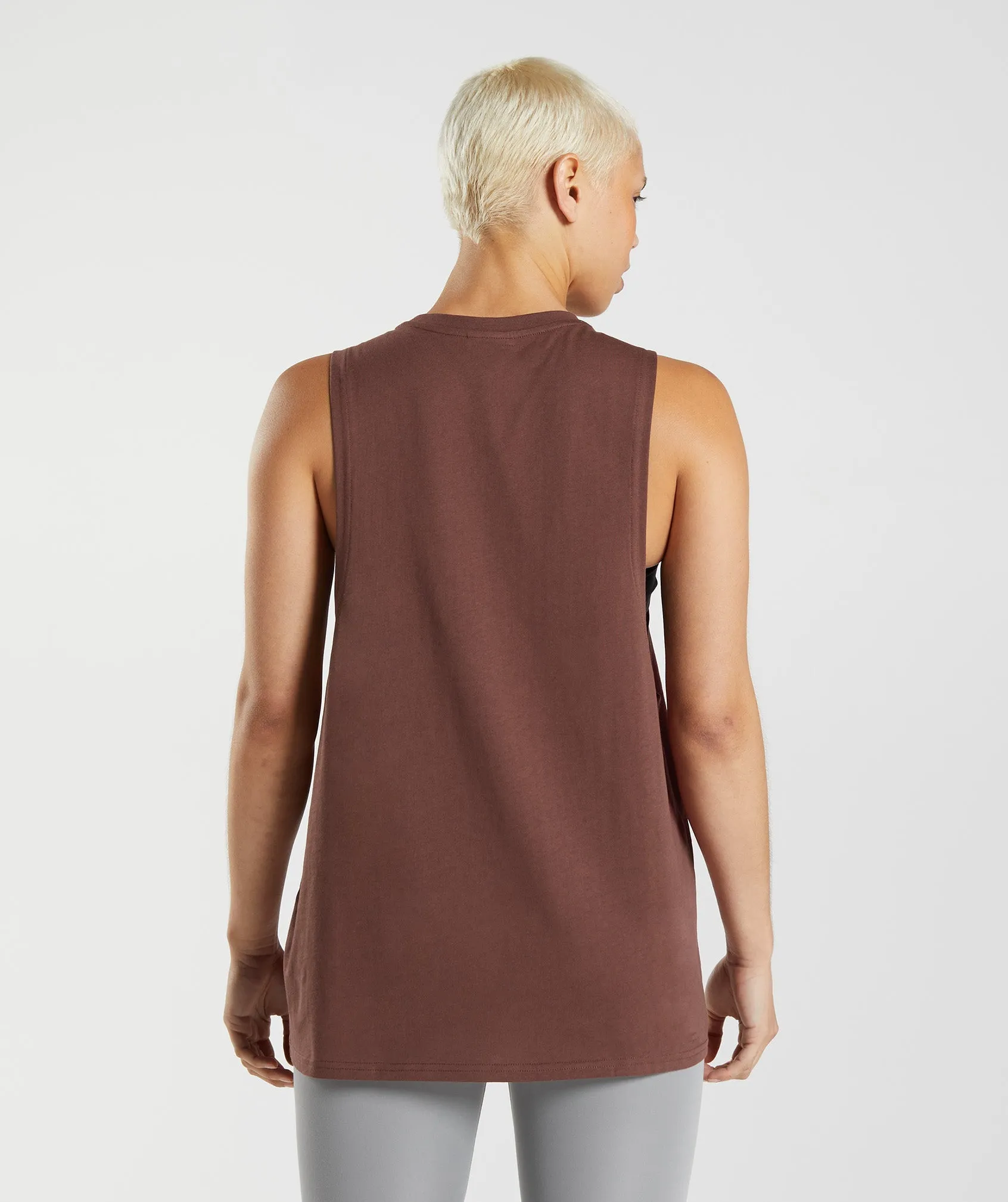 Gymshark Training Drop Arm Tank - Cherry Brown sold by Gymshark product image thumbnail 2