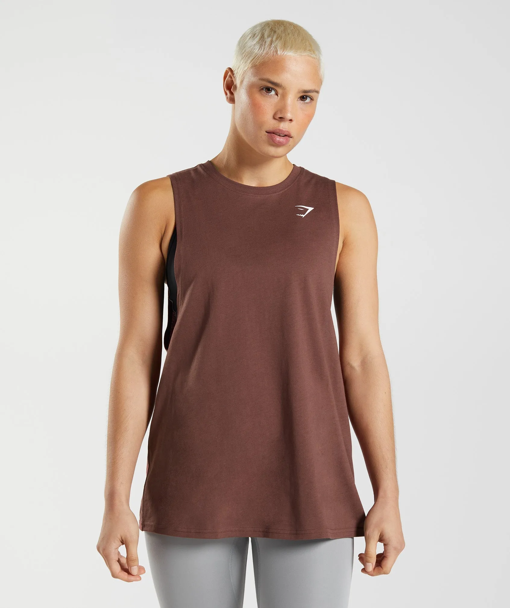 Gymshark Training Drop Arm Tank - Cherry Brown sold by Gymshark
