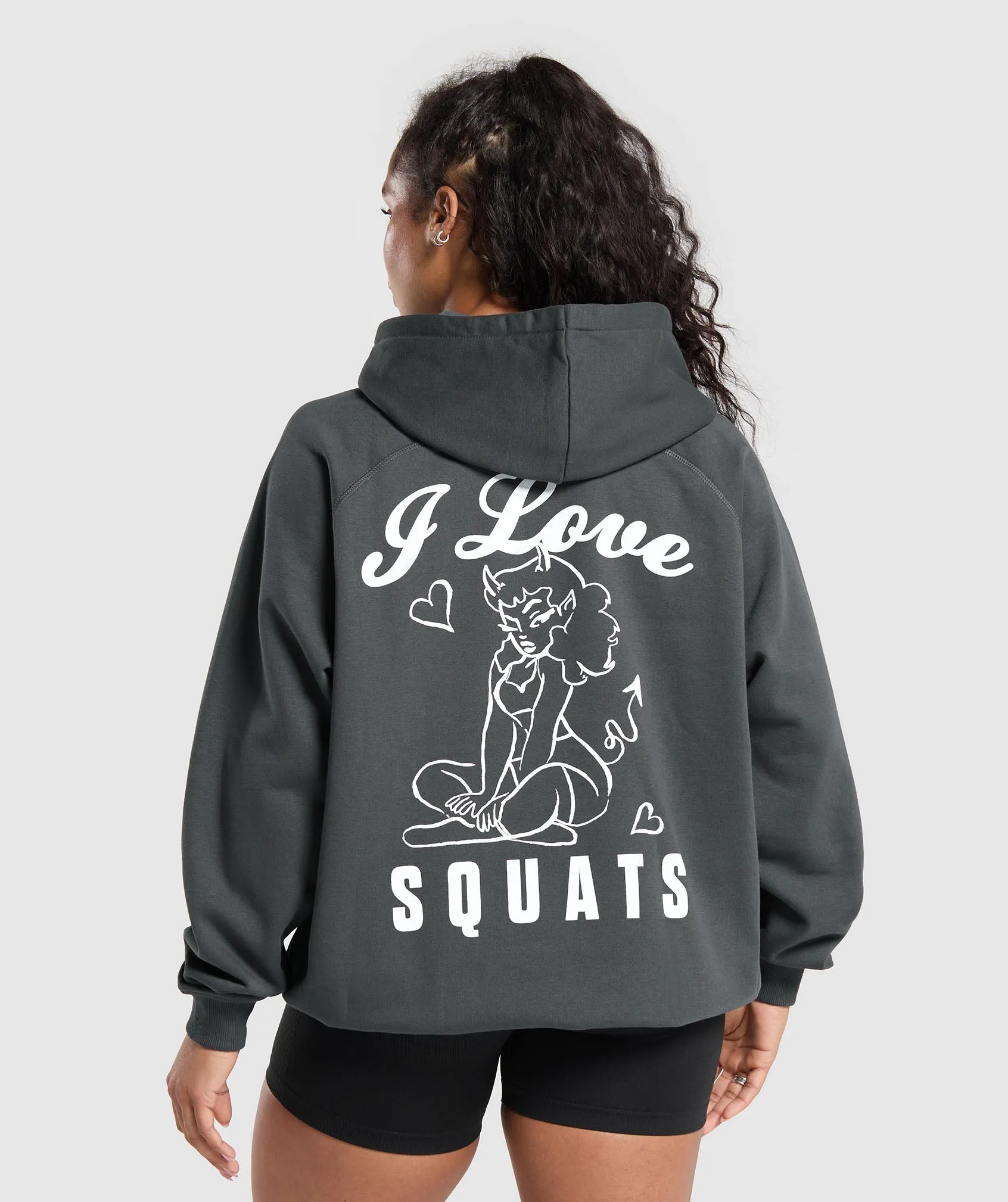 Gymshark I Love Squats Hoodie - Asphalt Grey sold by Gymshark
