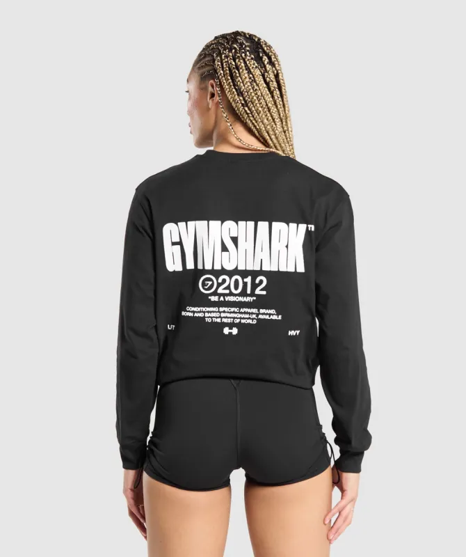 Gymshark Be a Visionary Long Sleeve Top - Black sold by Gymshark