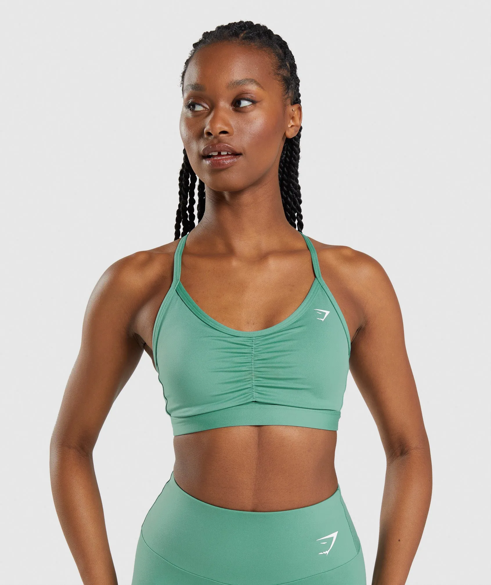 Gymshark Ruched Sports Bra - Alpine Green sold by Gymshark
