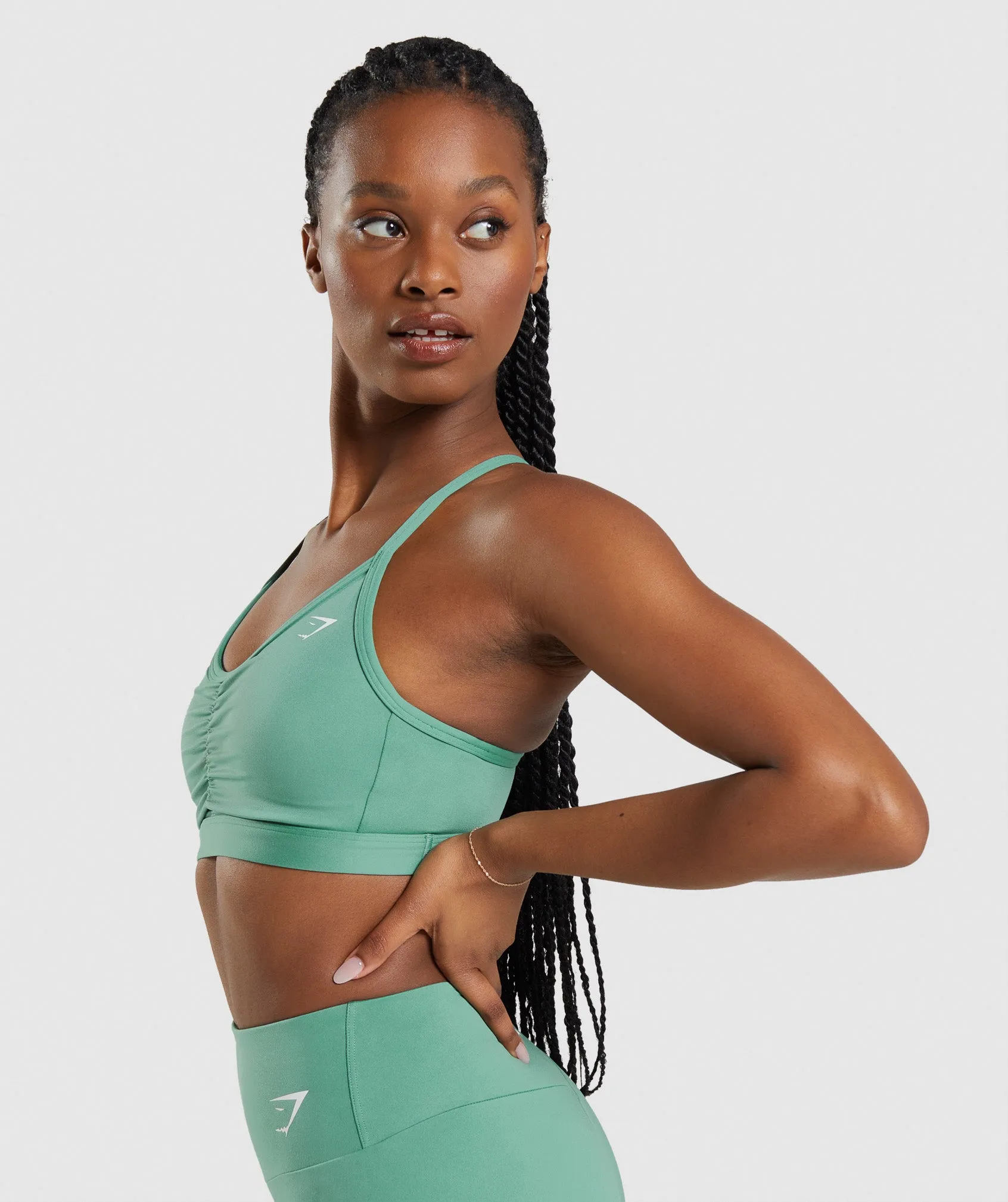 Gymshark Ruched Sports Bra - Alpine Green sold by Gymshark product image thumbnail 3