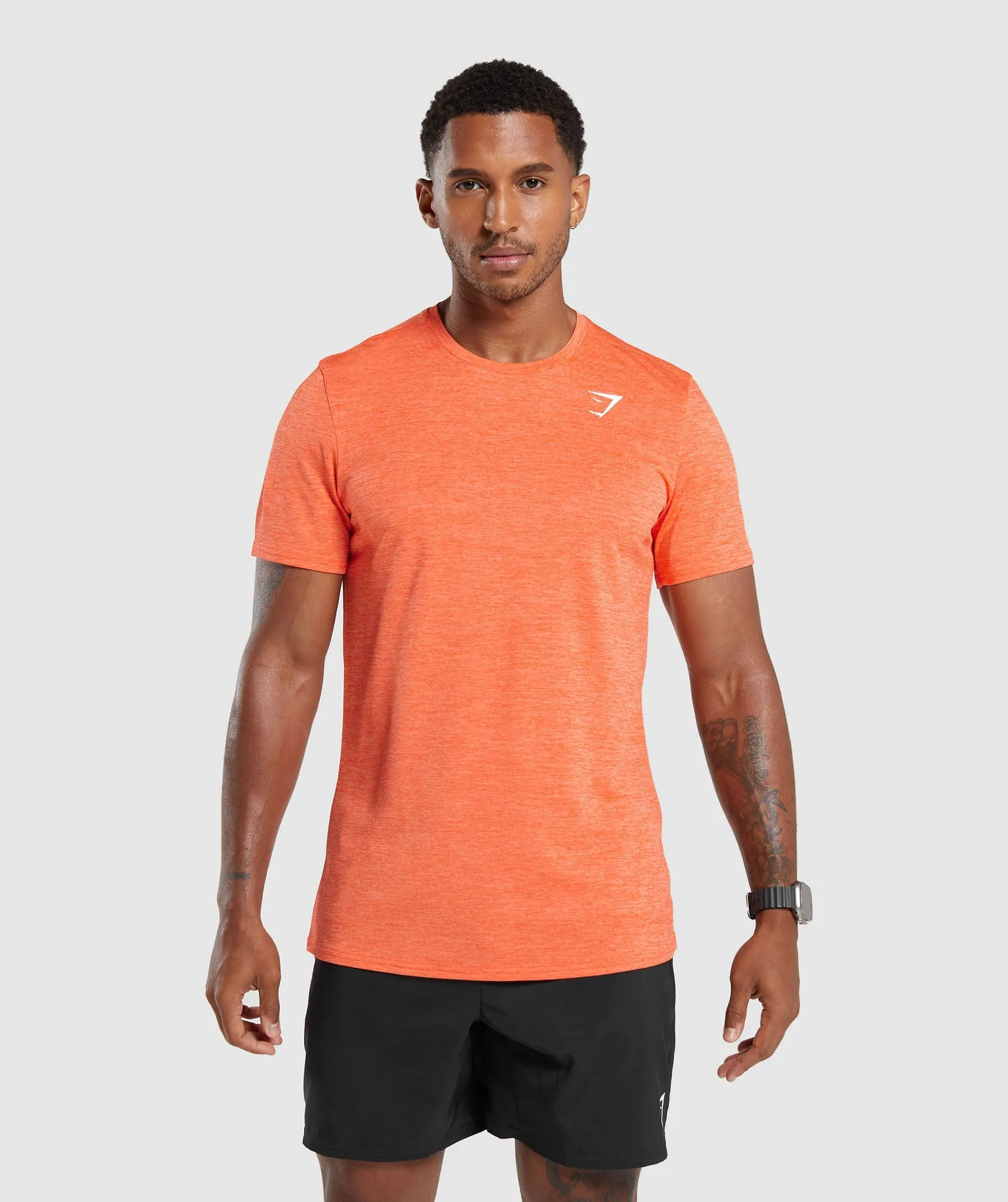 Gymshark Arrival Marl T-Shirt - Ignite Orange/Ombre Orange Marl sold by Gymshark