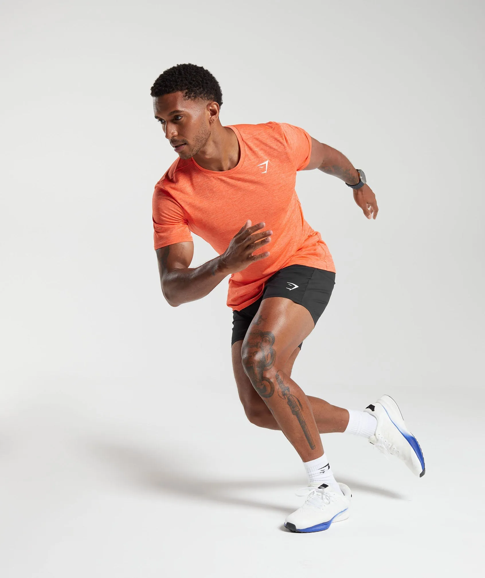 Gymshark Arrival Marl T-Shirt - Ignite Orange/Ombre Orange Marl sold by Gymshark product image thumbnail 4