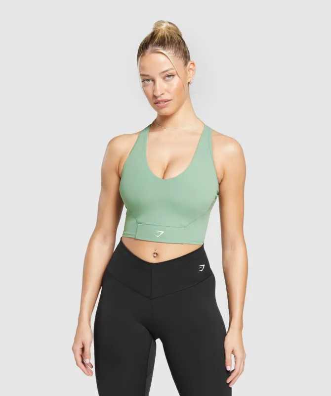 Gymshark Crop Mesh Tank - Dollar Green sold by Gymshark