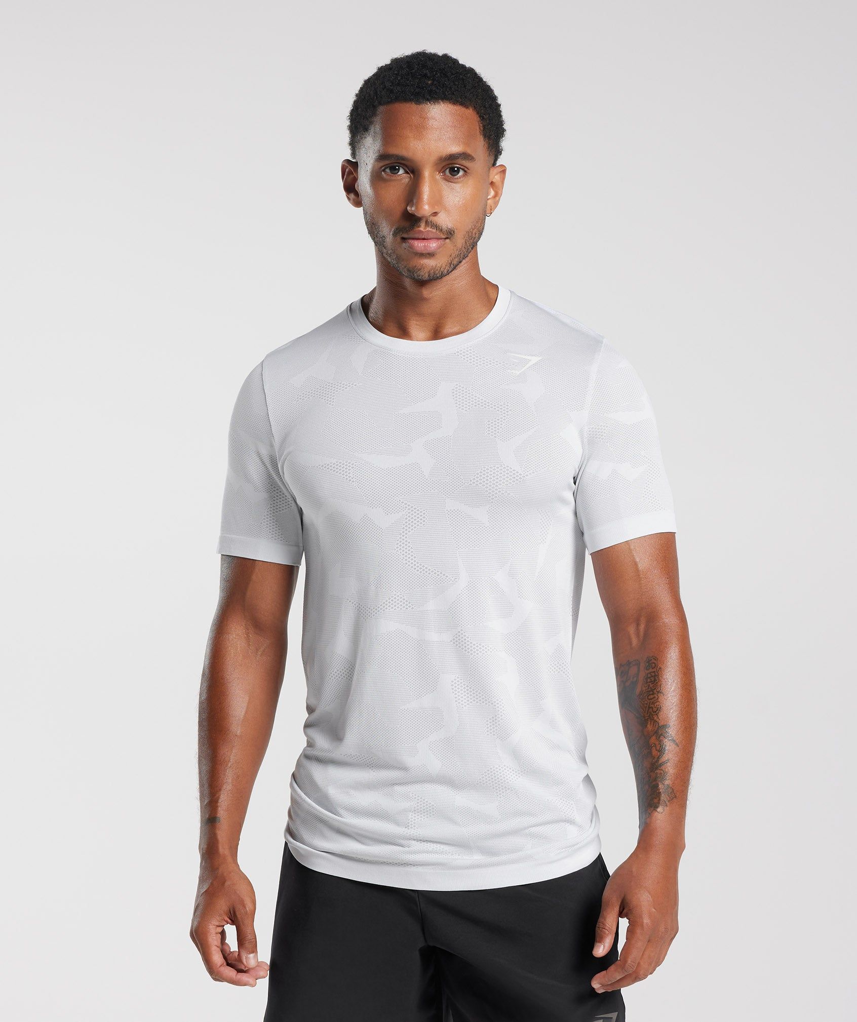 Gymshark Sport Seamless T-Shirt - White/Smokey Grey sold by Gymshark