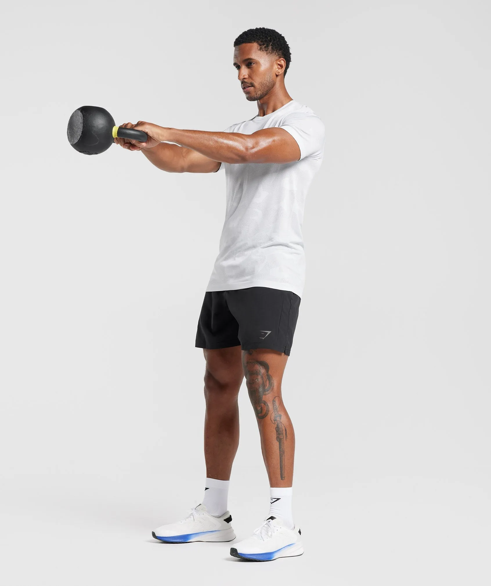 Gymshark Sport Seamless T-Shirt - White/Smokey Grey sold by Gymshark product image thumbnail 4