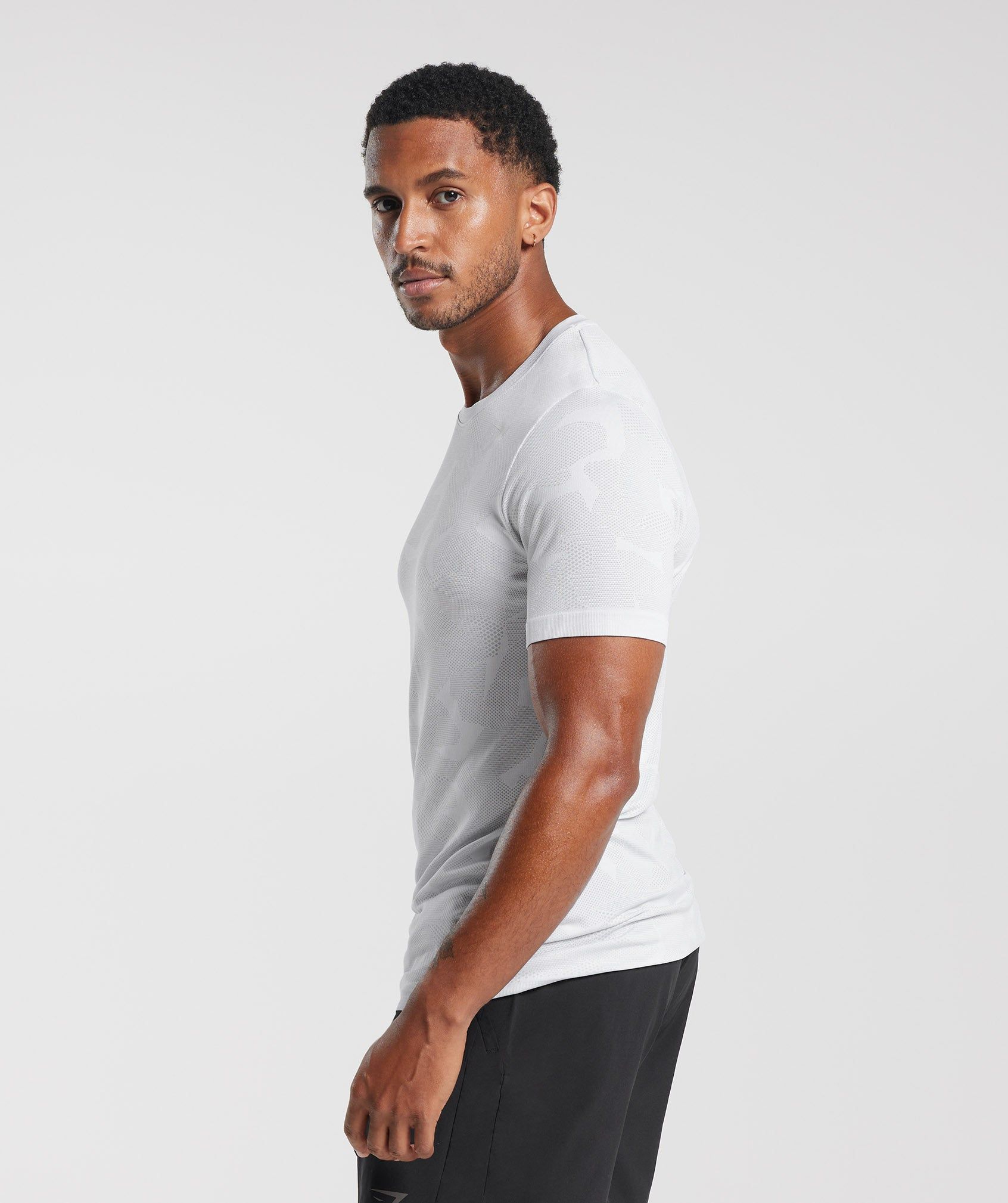 Gymshark Sport Seamless T-Shirt - White/Smokey Grey sold by Gymshark product image thumbnail 3