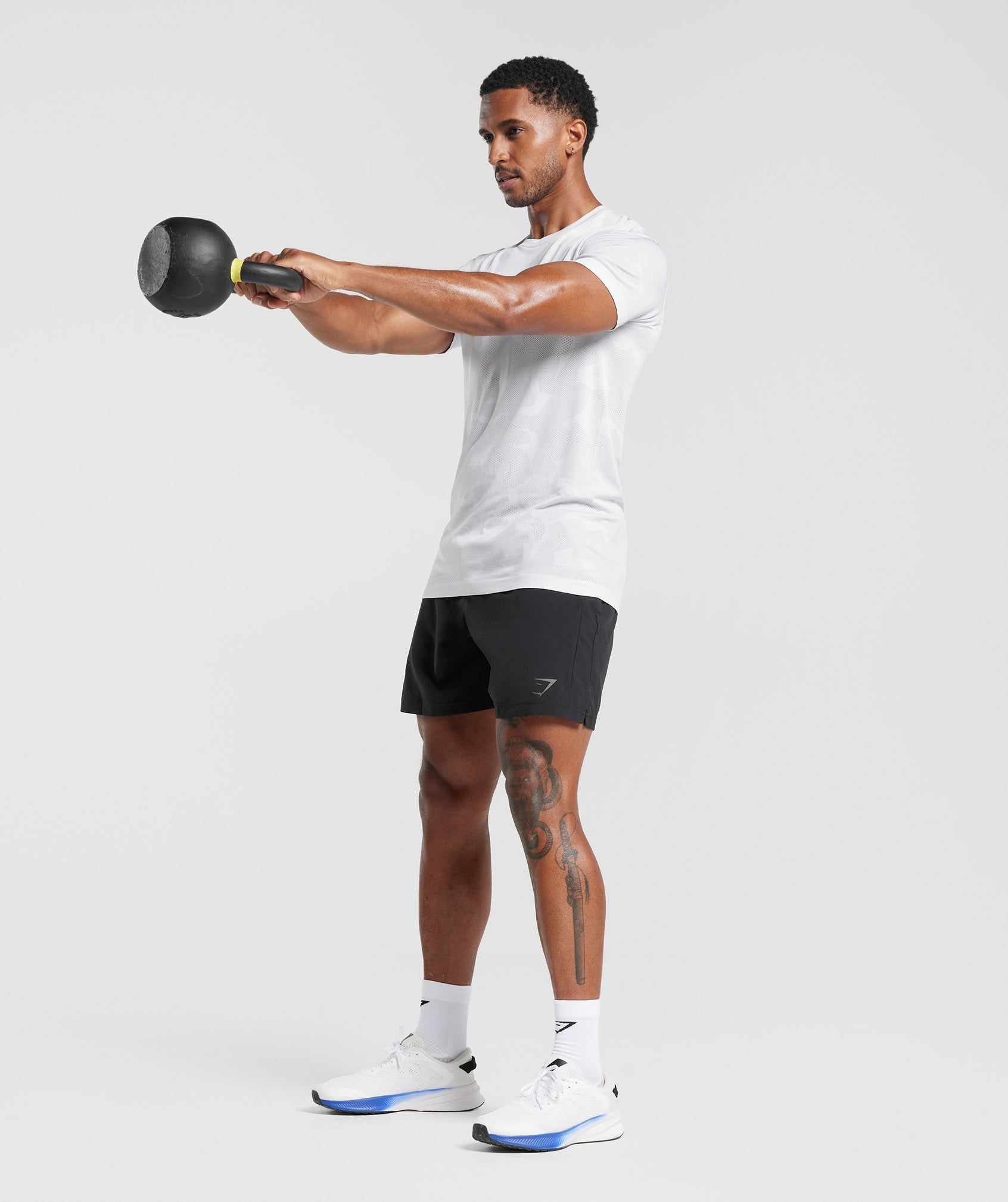 Gymshark Sport Seamless T-Shirt - White/Smokey Grey sold by Gymshark product image thumbnail 4