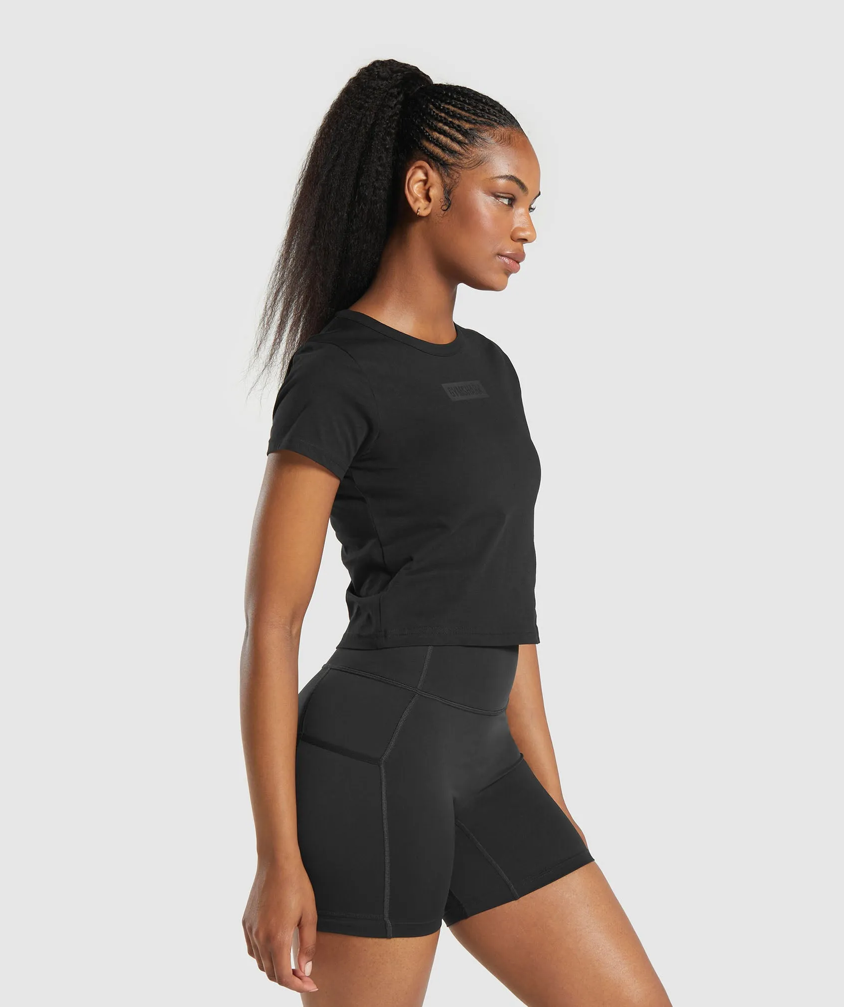 Gymshark Block Crop Top - Black sold by Gymshark product image thumbnail 3