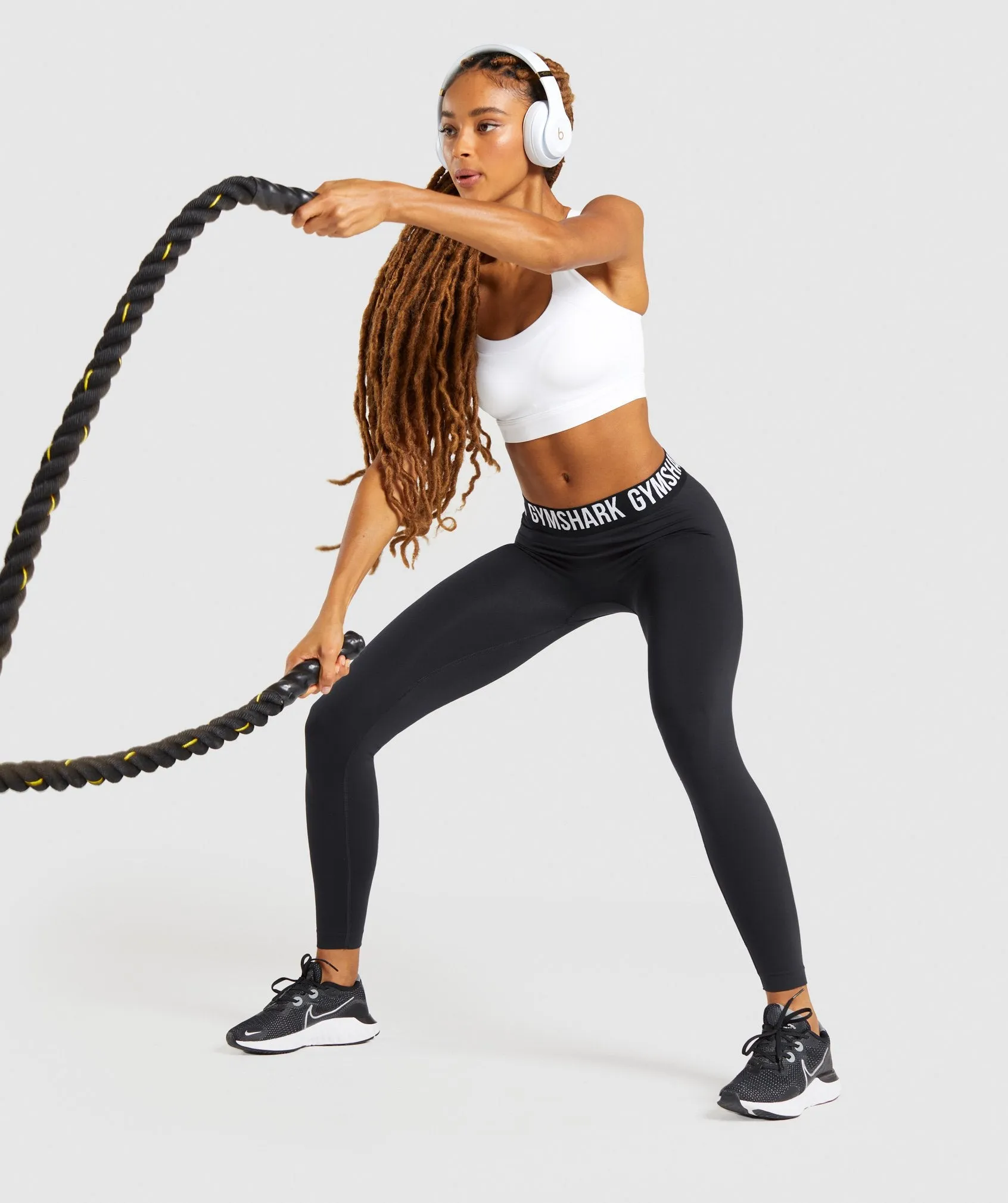 Gymshark Fit Seamless Leggings - Black/White sold by Gymshark product image thumbnail 4