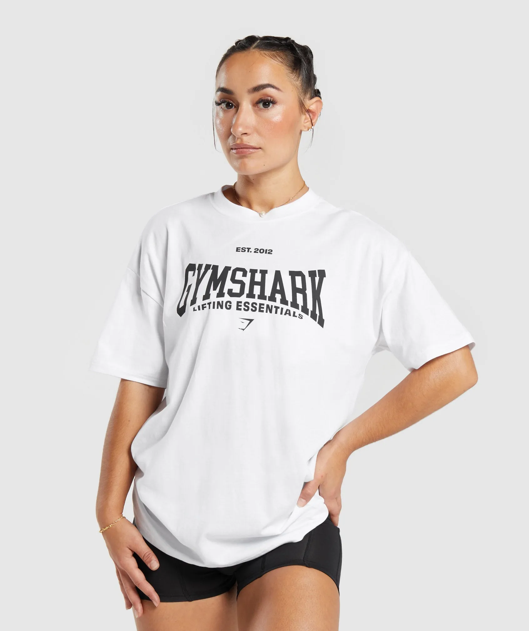 Gymshark Lifting Essentials Oversized T-shirt - White sold by Gymshark
