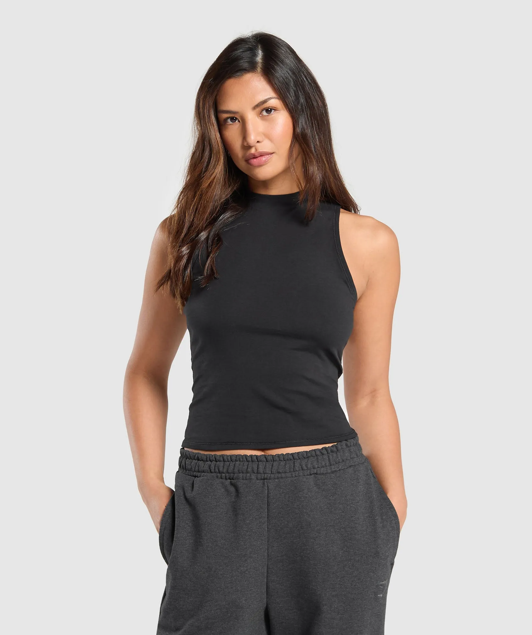 Gymshark Cotton Tank - Black sold by Gymshark