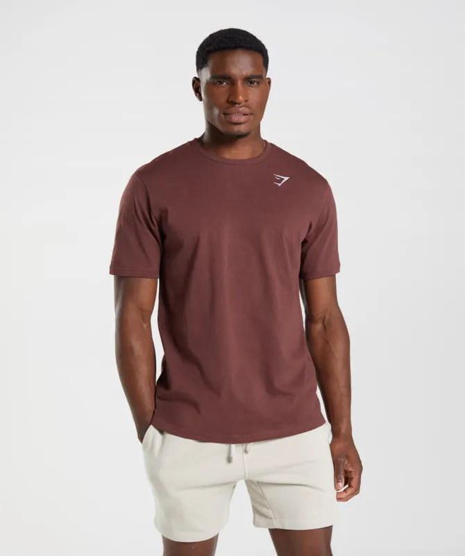 Gymshark Crest T-Shirt - Cherry Brown sold by Gymshark