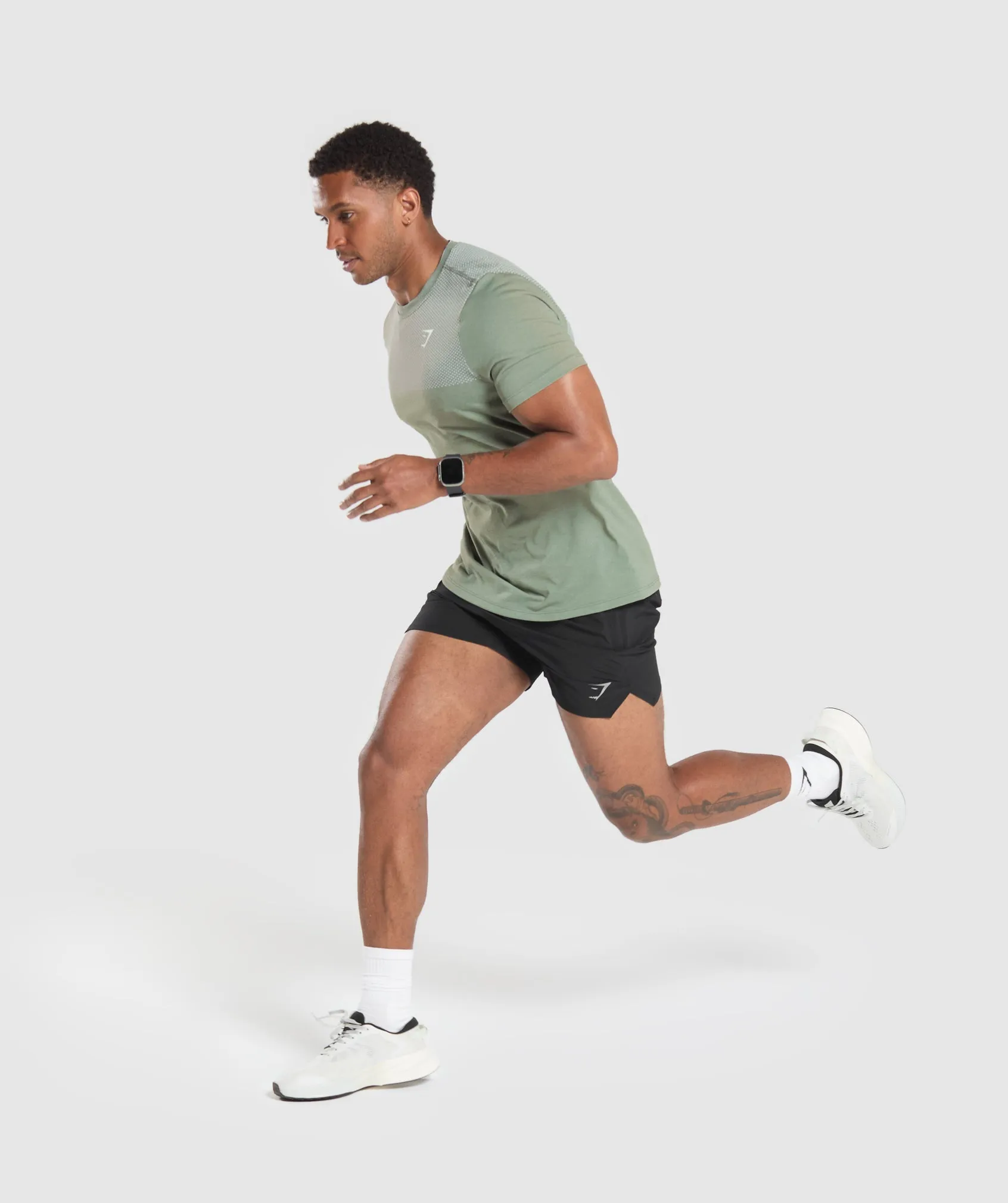 Gymshark Vital Seamless T-Shirt - Faded Green/Force Green Marl sold by Gymshark product image thumbnail 4