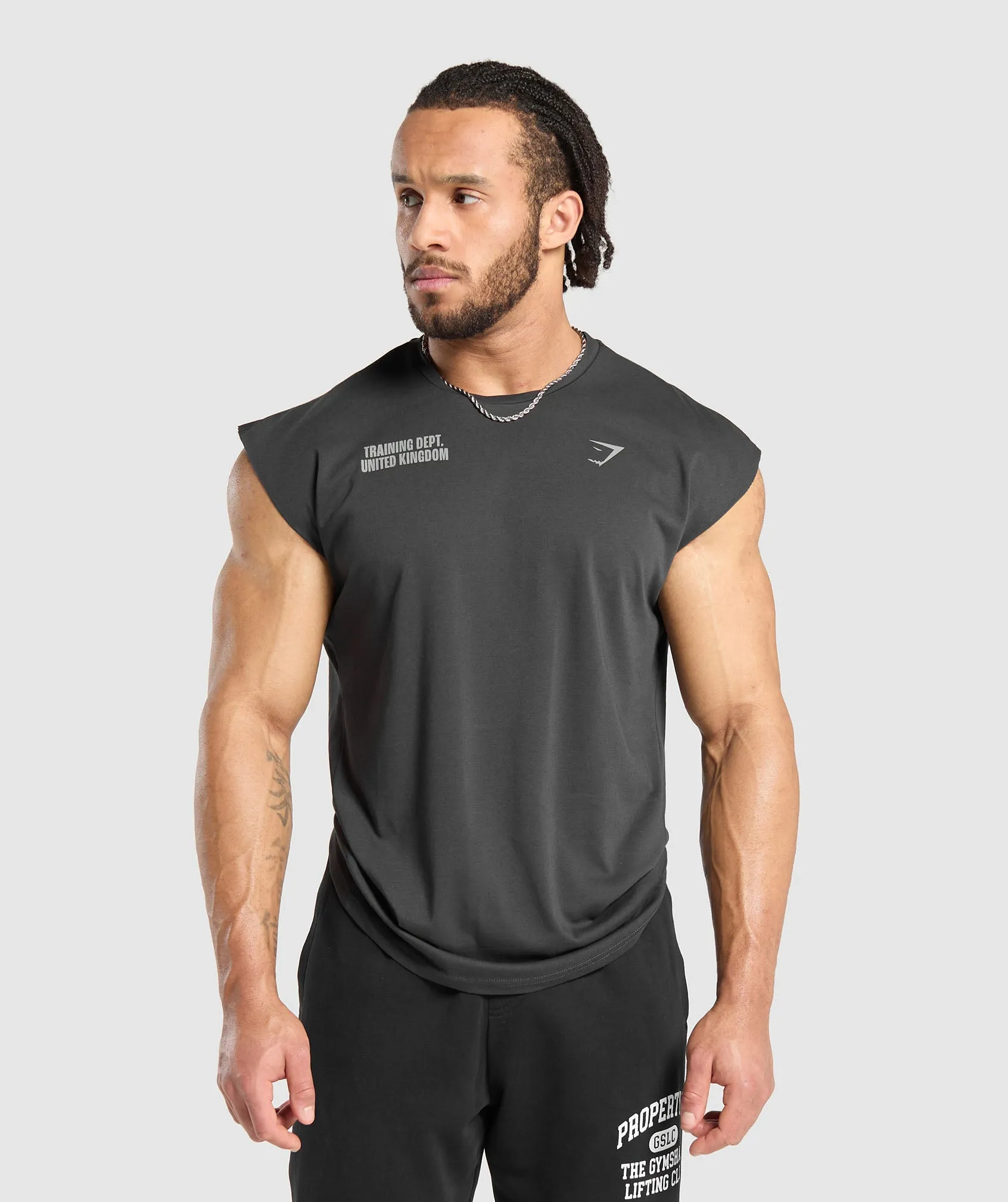 Gymshark Training Dept. UK Cut Off Tank - Asphalt Grey sold by Gymshark product image thumbnail 2