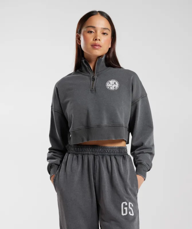 Gymshark Collegiate 1/4 Zip - Silhouette Grey sold by Gymshark