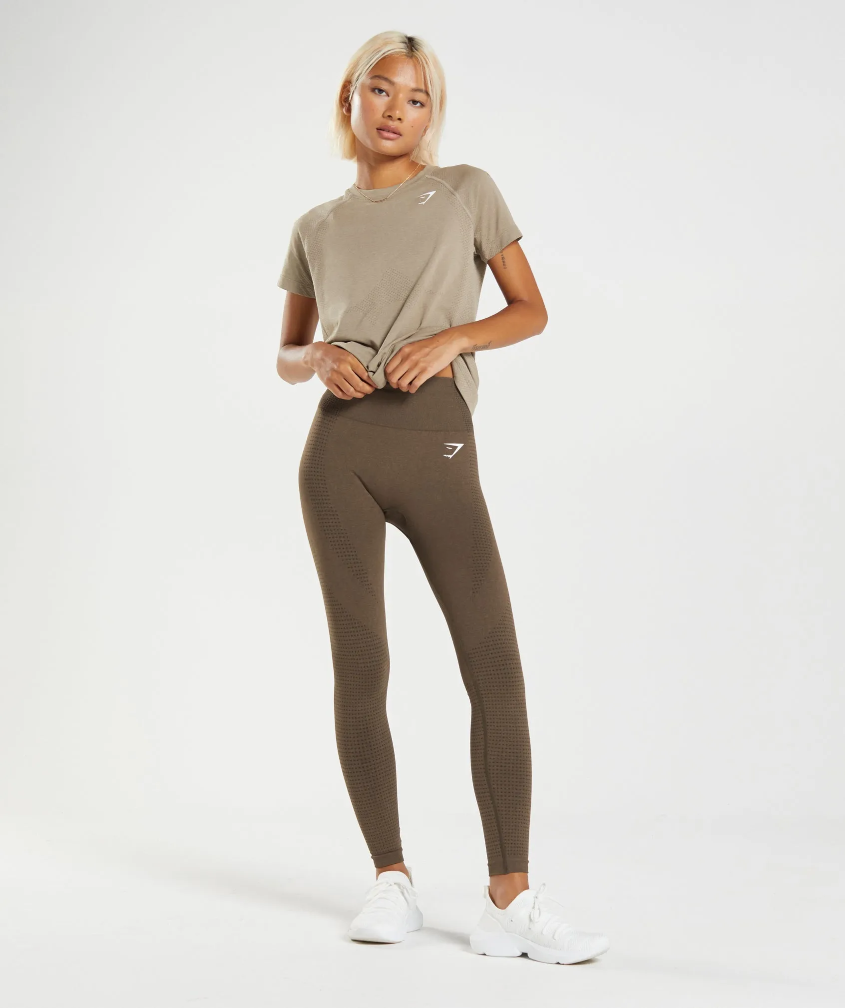 Gymshark Vital Seamless 2.0 Light T-Shirt - Vanilla Brown Marl sold by Gymshark product image thumbnail 5