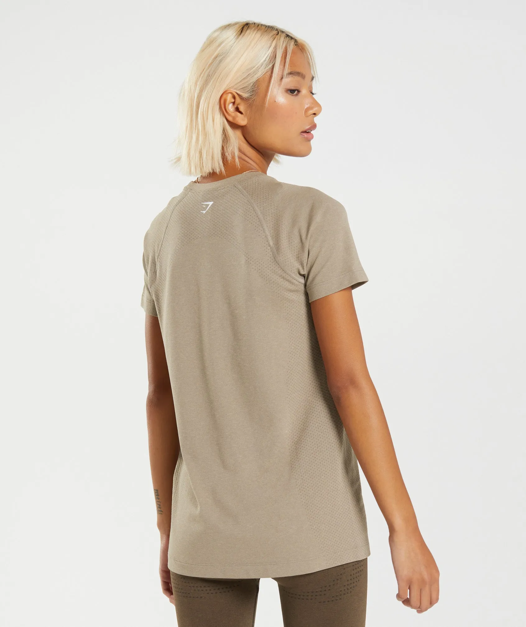 Gymshark Vital Seamless 2.0 Light T-Shirt - Vanilla Brown Marl sold by Gymshark product image thumbnail 2