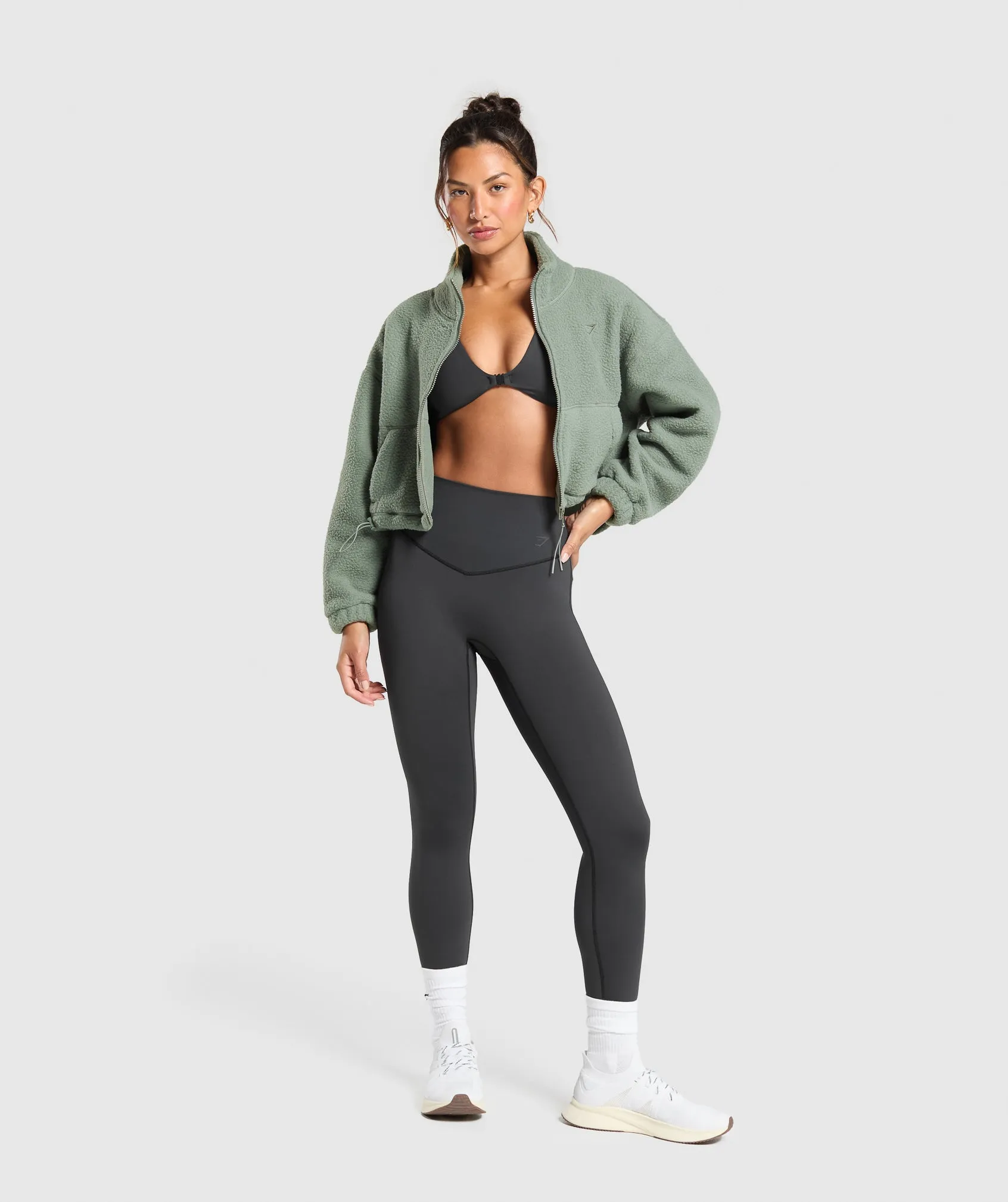 Gymshark Elevate Fleece Mid Jacket - Unit Green sold by Gymshark product image thumbnail 4