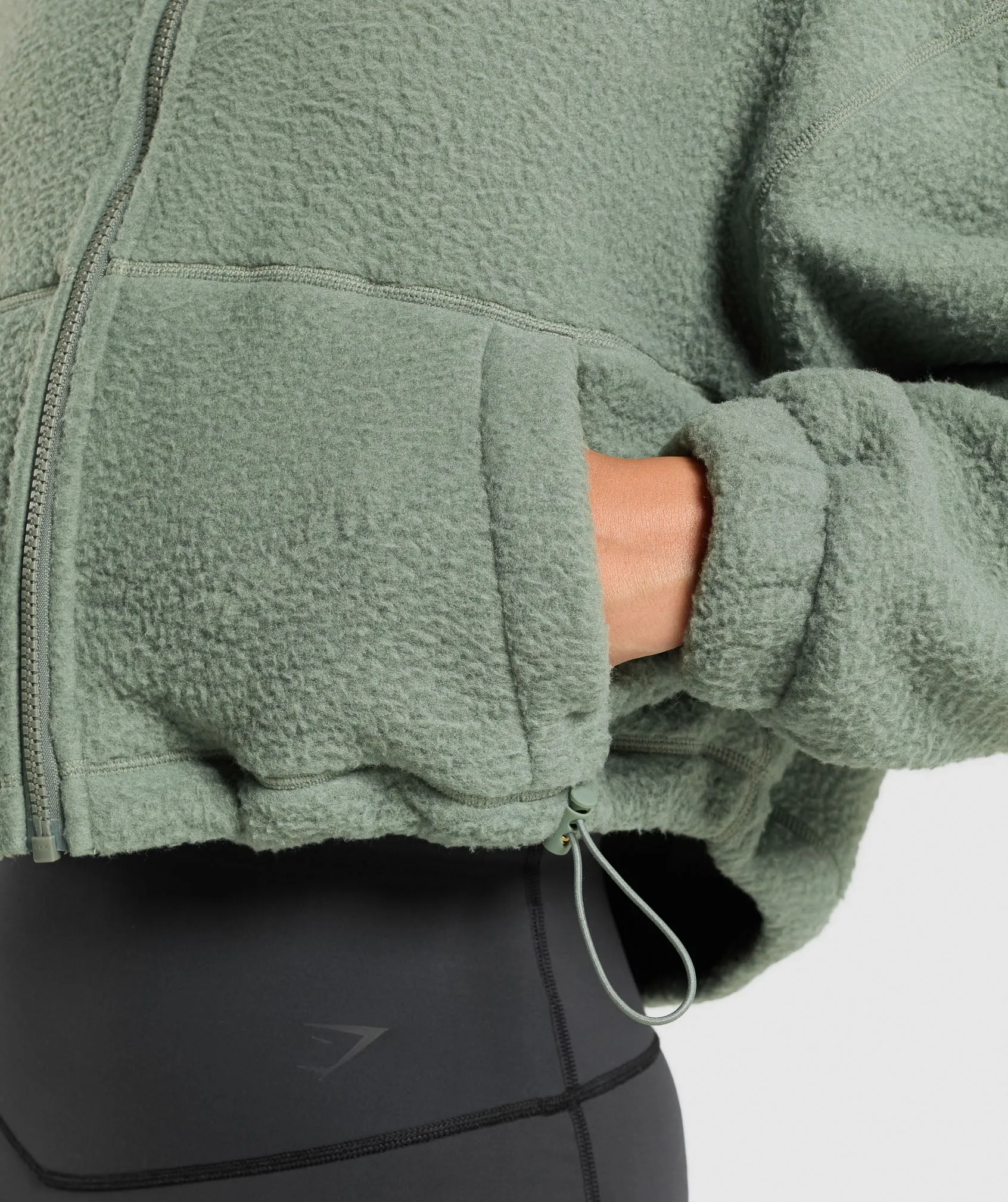 Gymshark Elevate Fleece Mid Jacket - Unit Green sold by Gymshark product image thumbnail 5