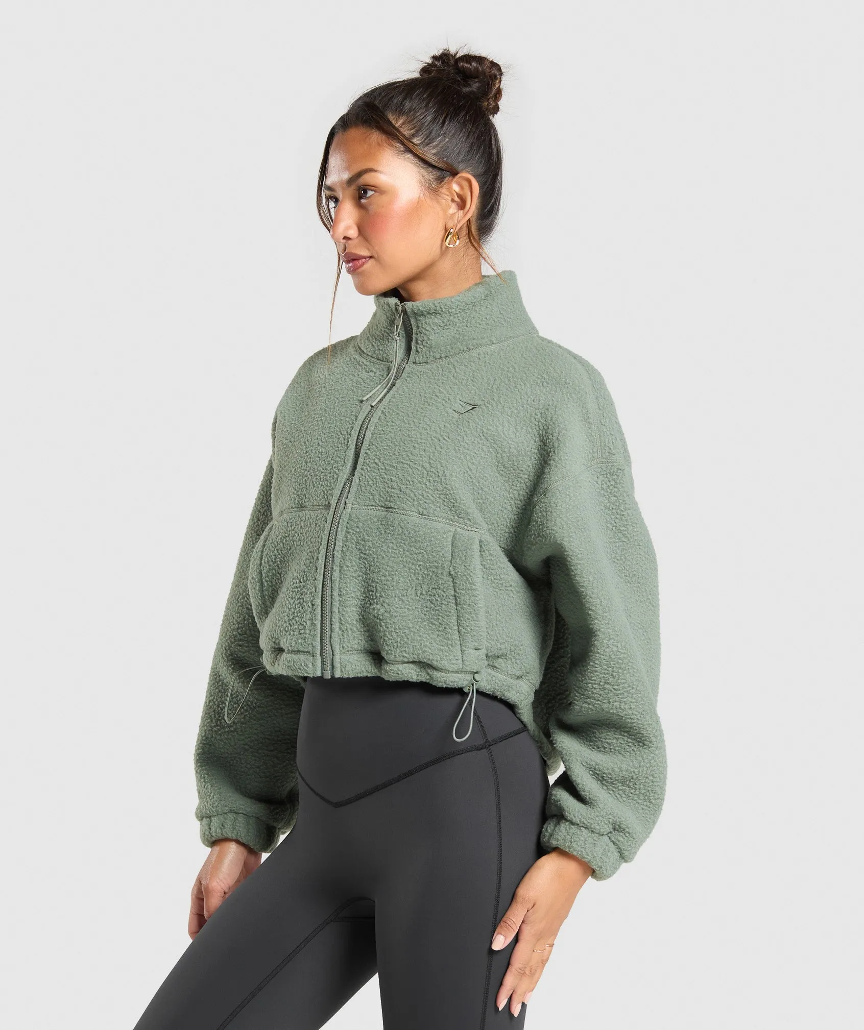 Gymshark Elevate Fleece Mid Jacket - Unit Green sold by Gymshark product image thumbnail 3