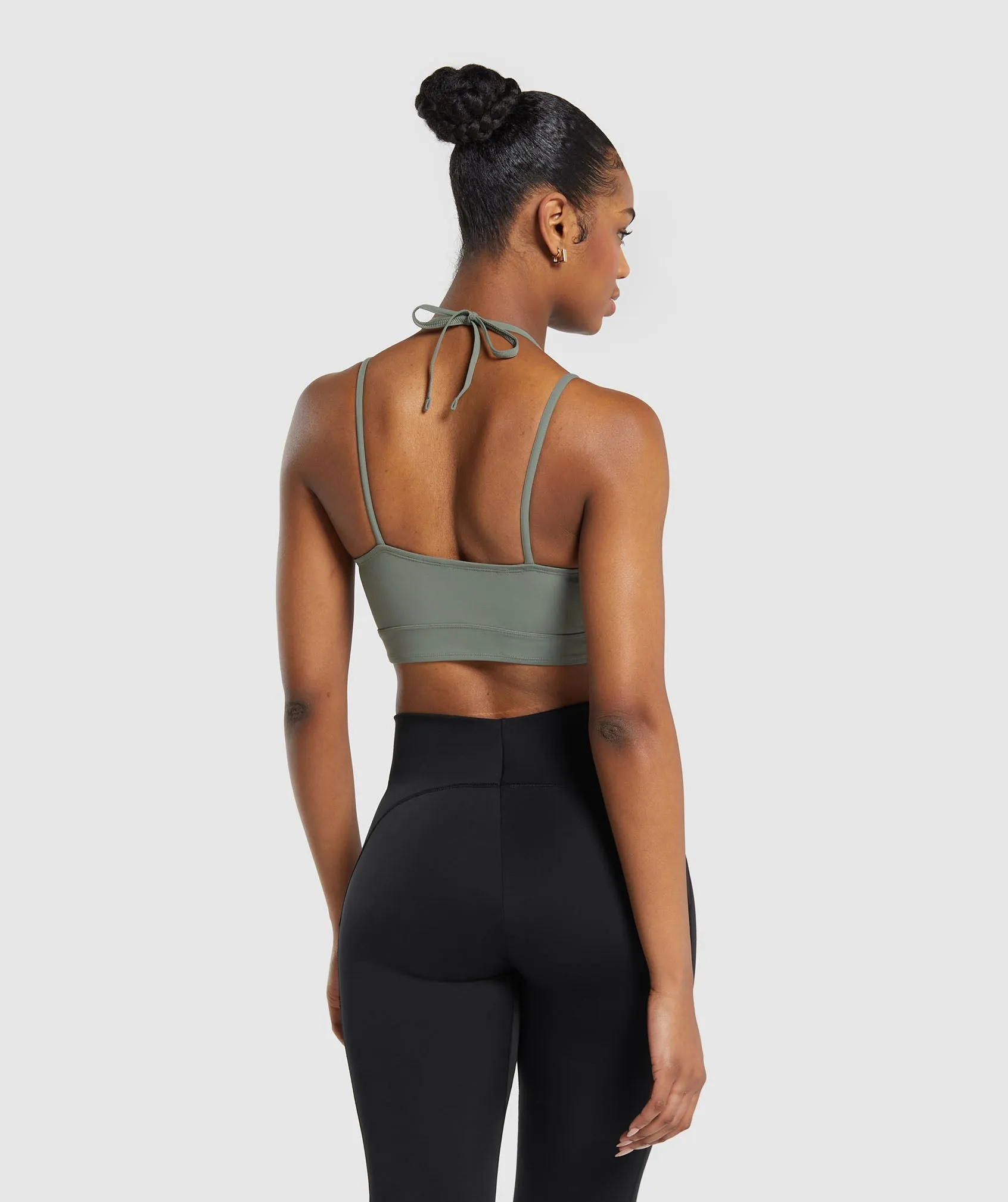 Gymshark Halterneck Crop Cami Tank - Unit Green sold by Gymshark