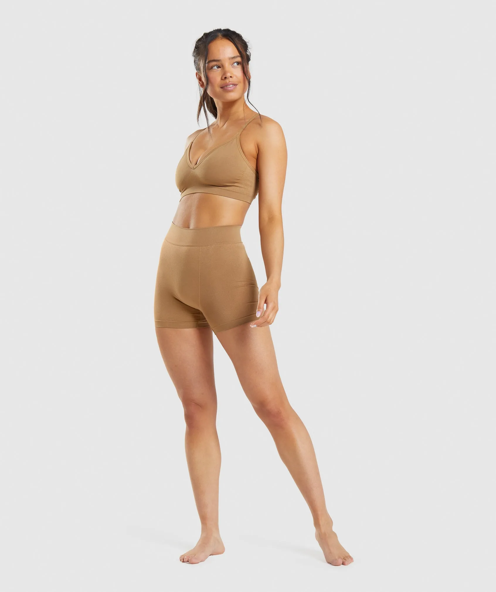 Gymshark Seamless Low Neck Bralette - Golden Light Brown sold by Gymshark product image thumbnail 3