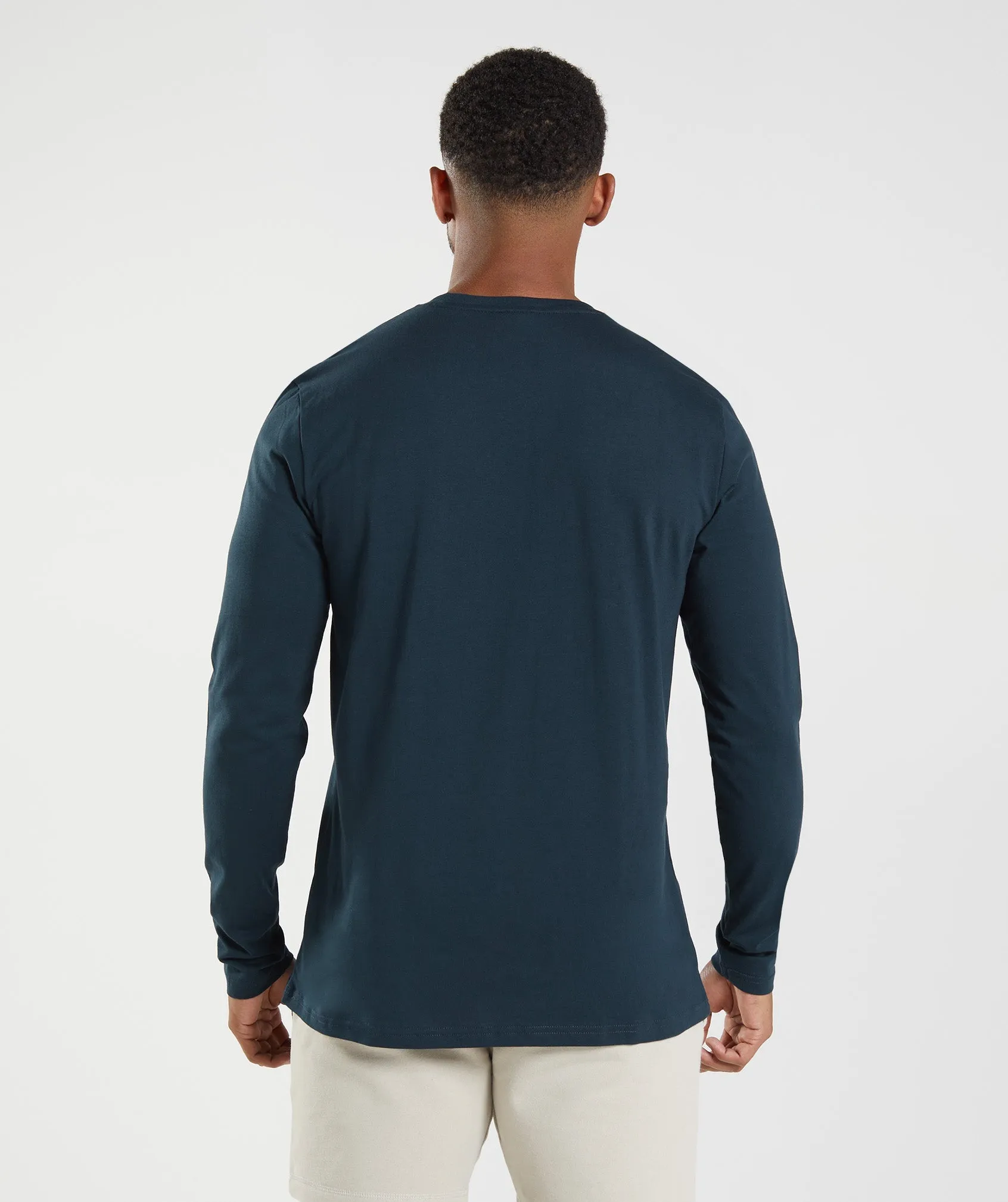 Gymshark Crest Long Sleeve T-Shirt - Navy sold by Gymshark product image thumbnail 2