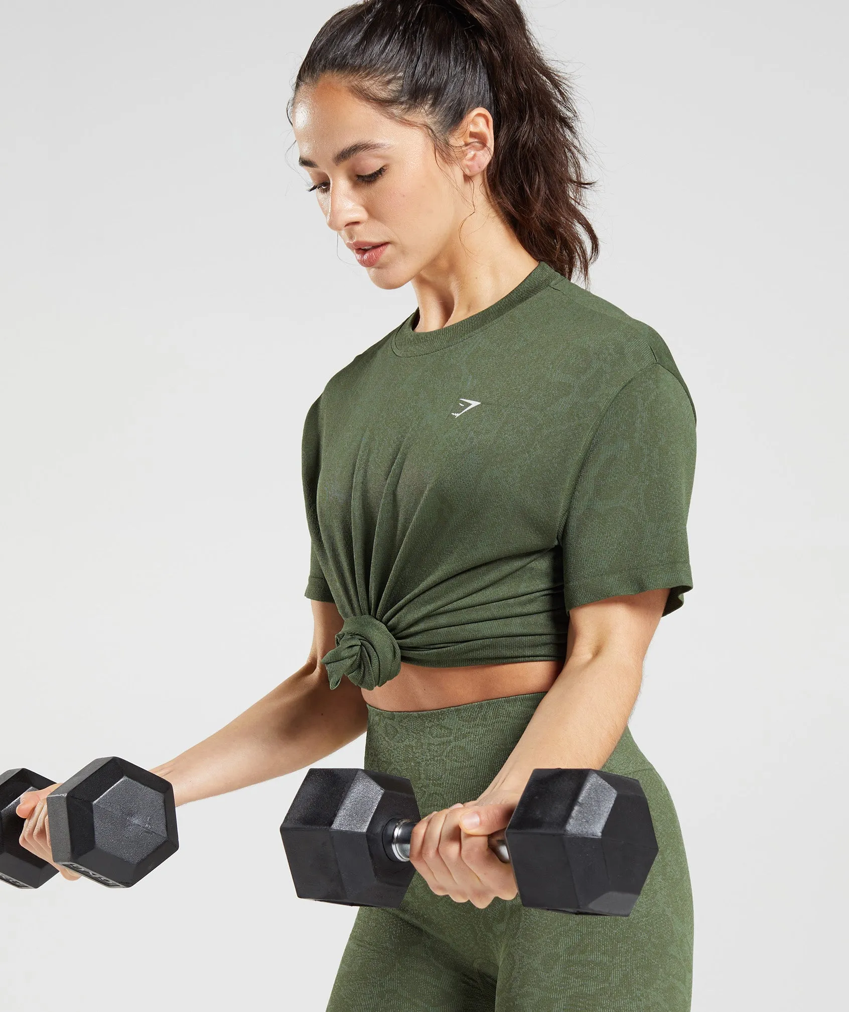 Gymshark Adapt Animal Seamless T-Shirt - Willow Green/Core Olive sold by Gymshark product image thumbnail 4