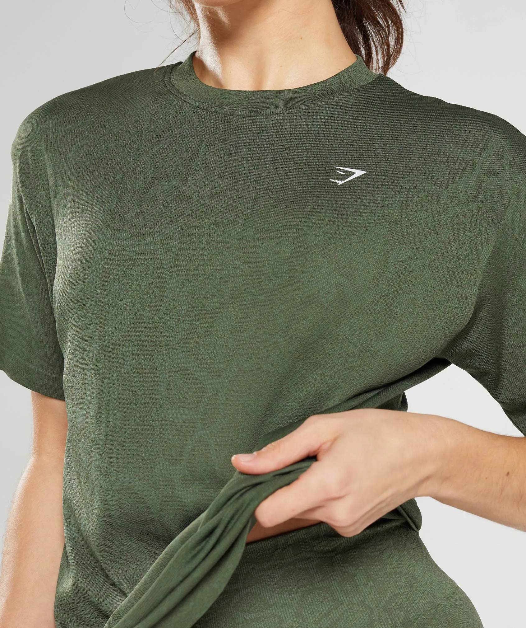 Gymshark Adapt Animal Seamless T-Shirt - Willow Green/Core Olive sold by Gymshark product image thumbnail 3