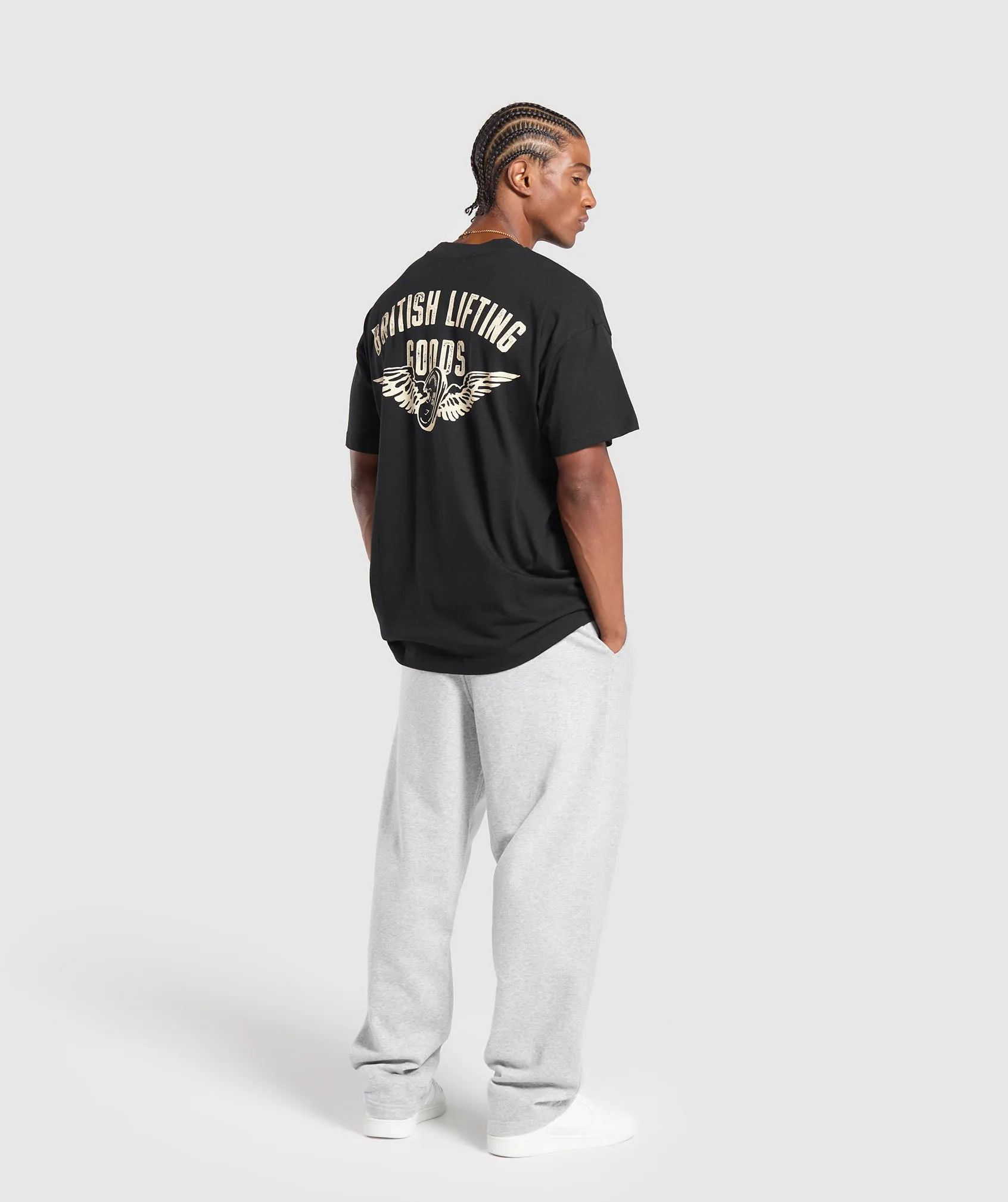 Gymshark British Lifting Goods Graphic T-Shirt - Black sold by Gymshark product image thumbnail 4