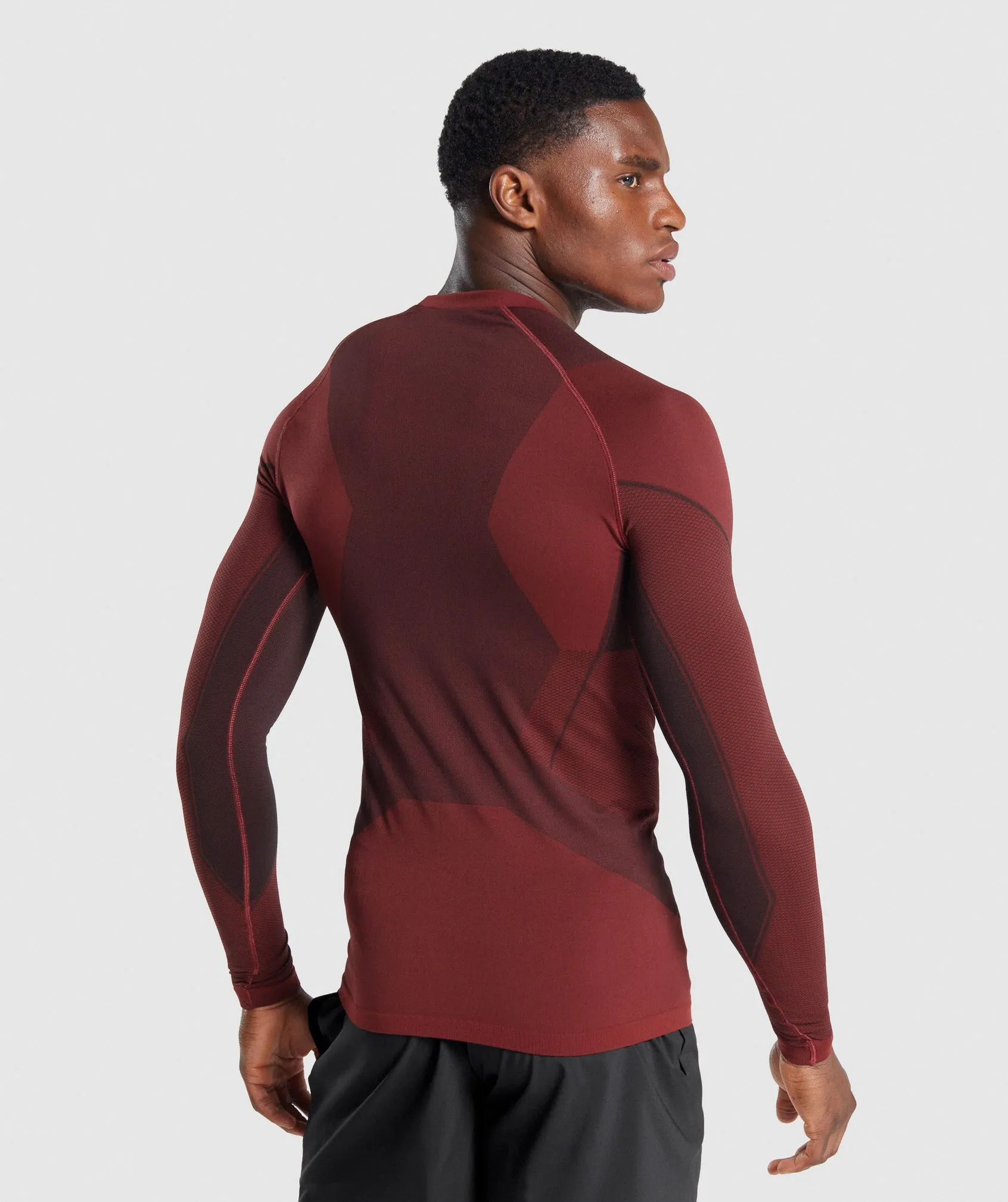 Gymshark Free Force Seamless Long Sleeve T-Shirt - Burgundy sold by Gymshark product image thumbnail 2