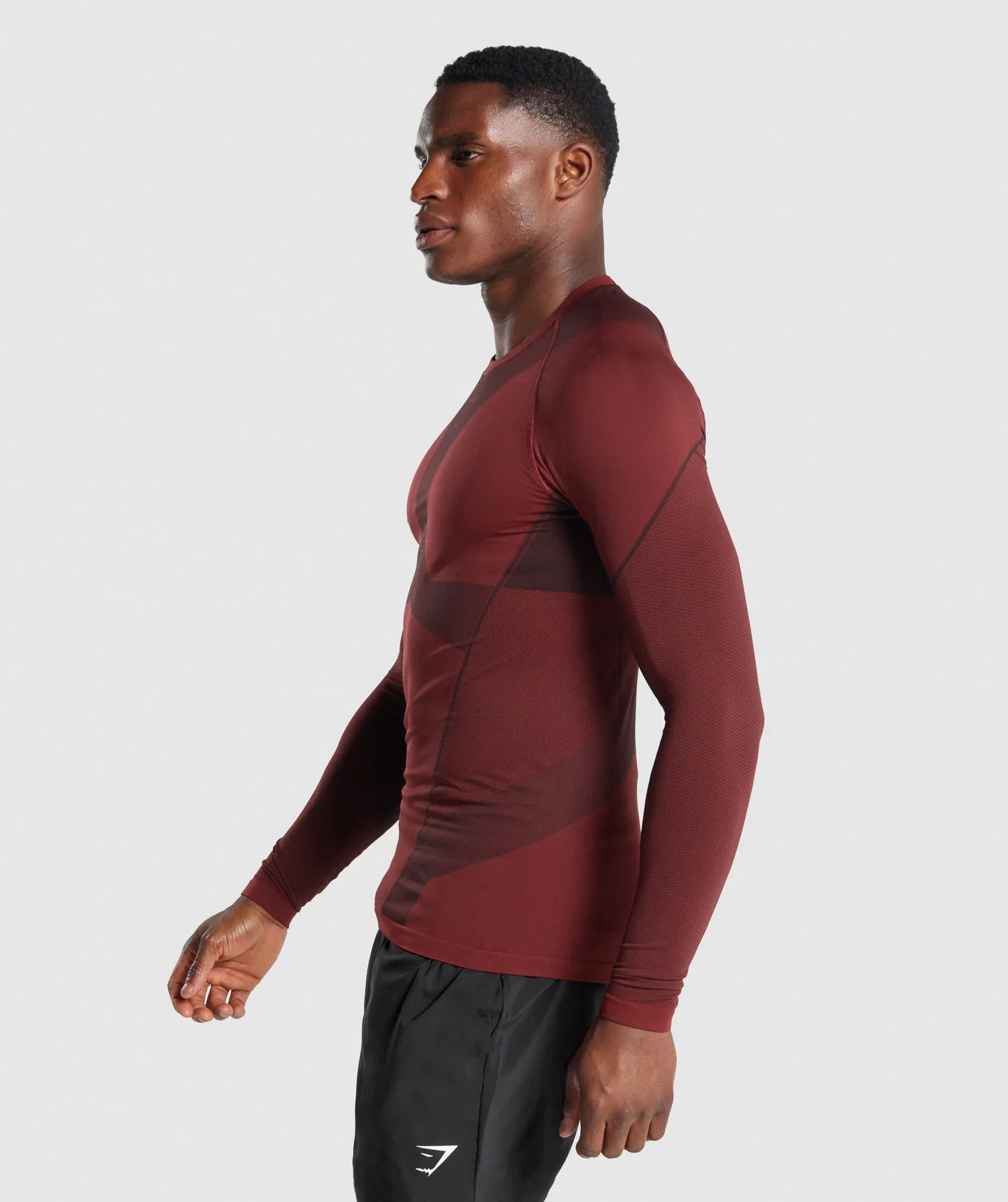 Gymshark Free Force Seamless Long Sleeve T-Shirt - Burgundy sold by Gymshark product image thumbnail 3