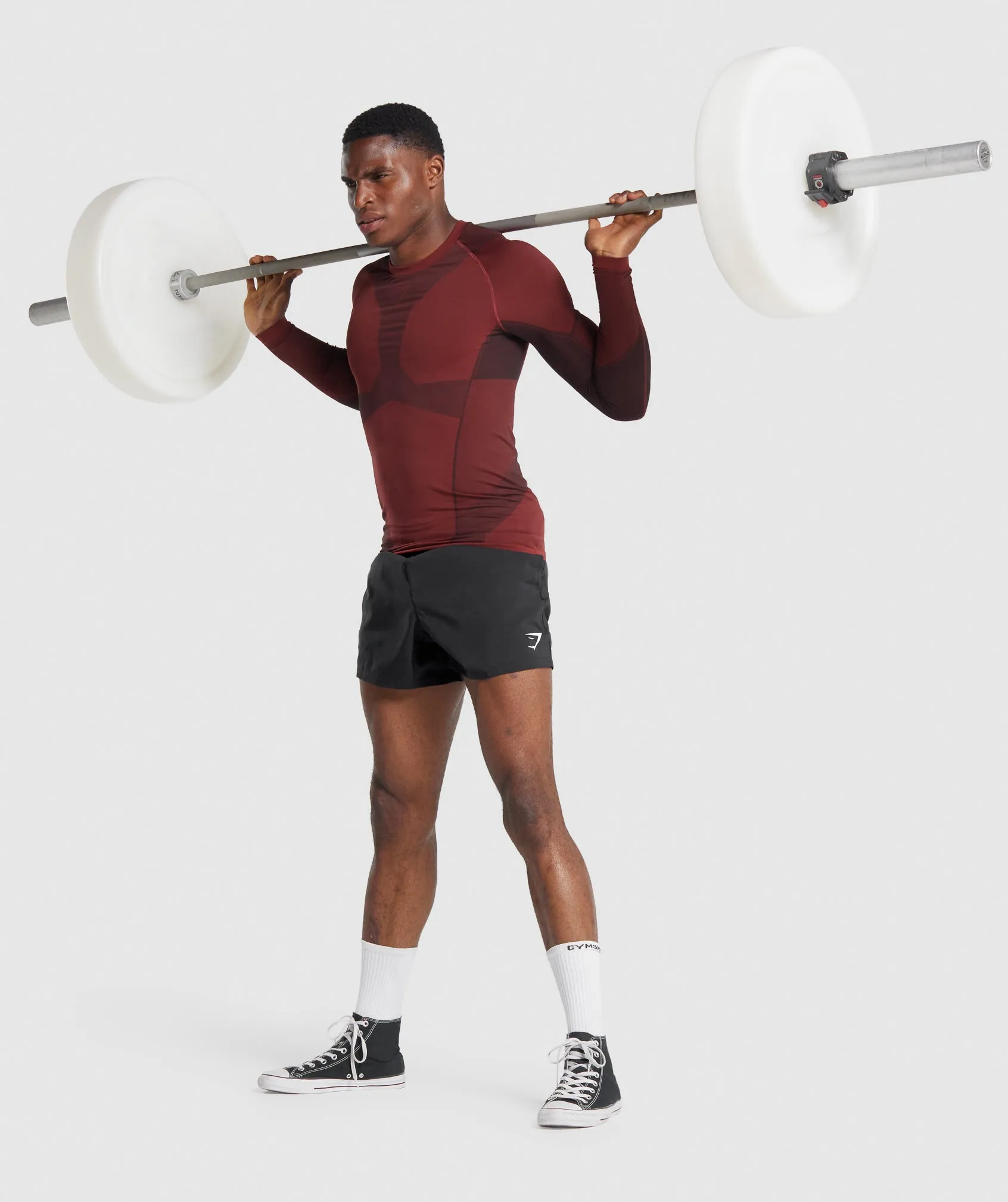 Gymshark Free Force Seamless Long Sleeve T-Shirt - Burgundy sold by Gymshark product image thumbnail 4