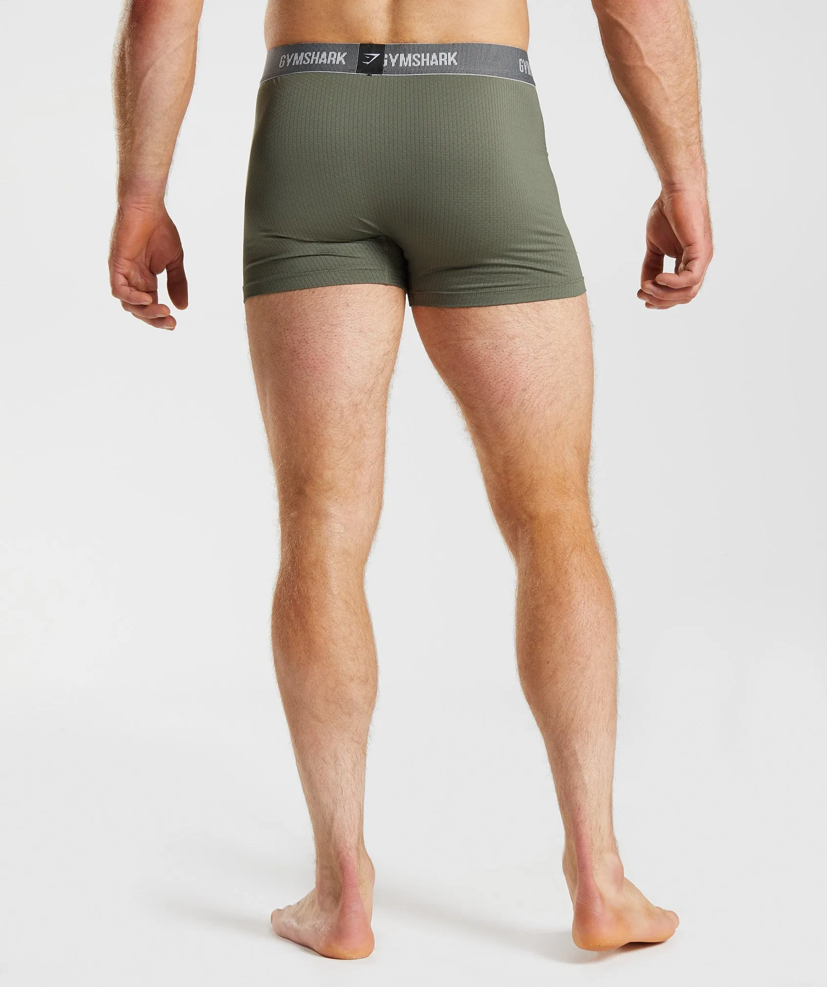 Gymshark Sports Tech Boxers 2Pk - Black/Core Olive sold by Gymshark product image thumbnail 2