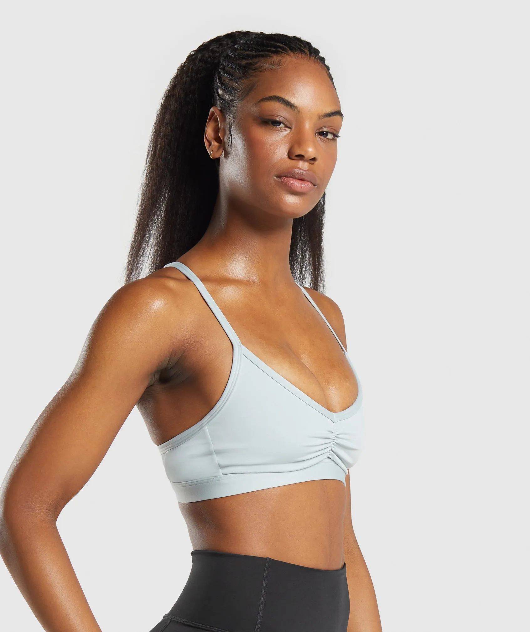 Gymshark Ruched Strappy Sports Bra - Cool Blue sold by Gymshark product image thumbnail 3